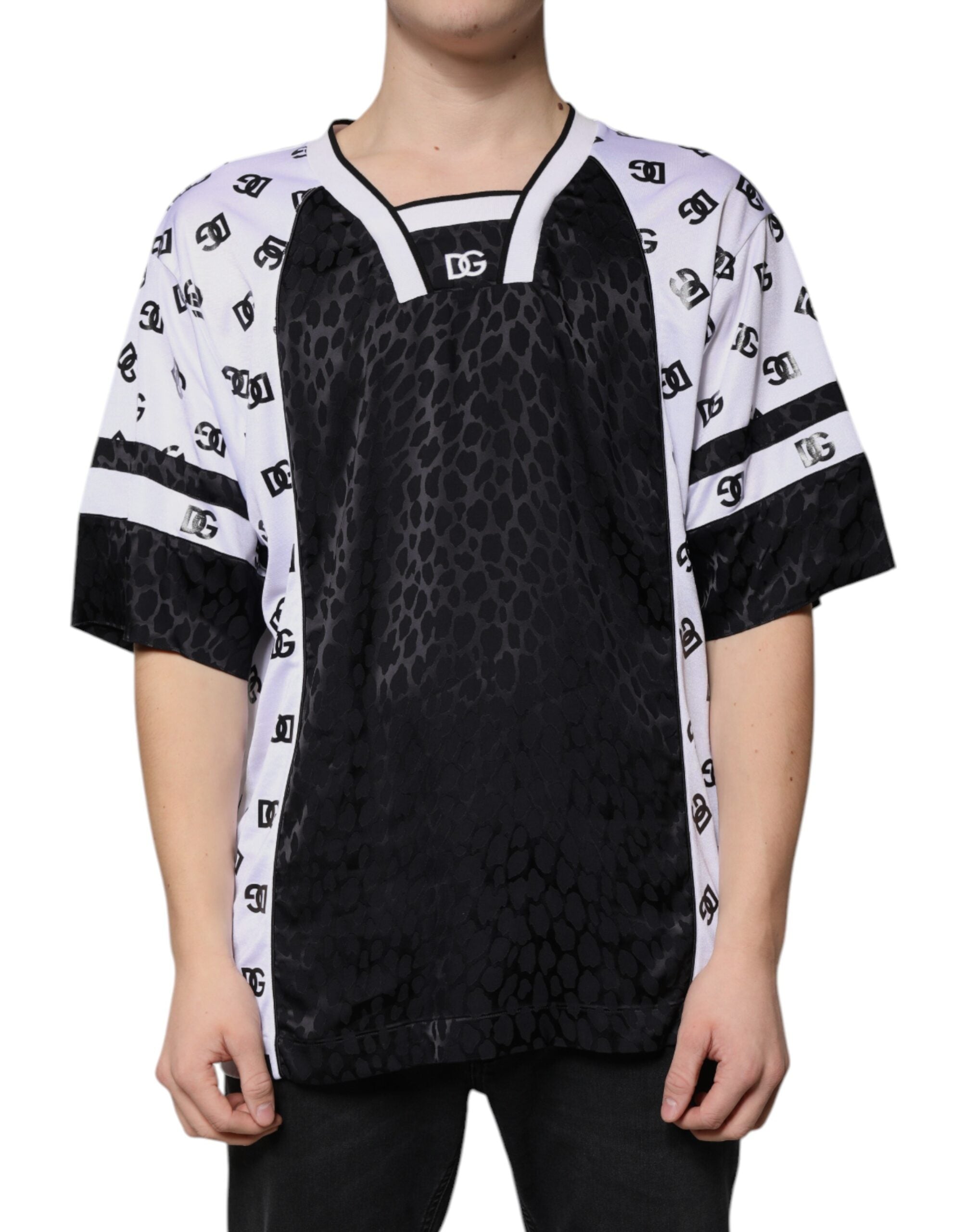 Dolce & Gabbana Svartvit Logo Herr Kortärmad T-shirt