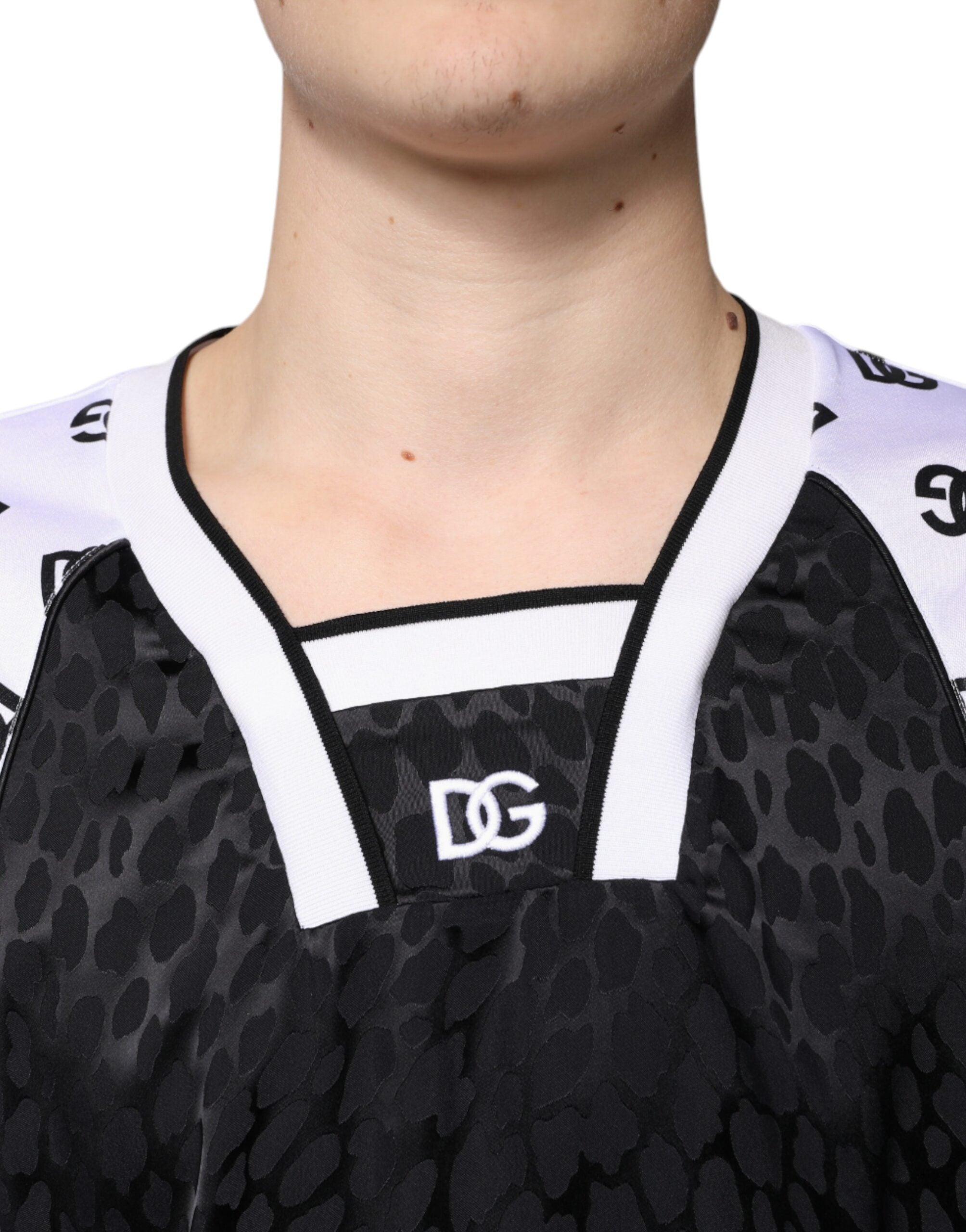 Dolce & Gabbana Svartvit Logo Herr Kortärmad T-shirt