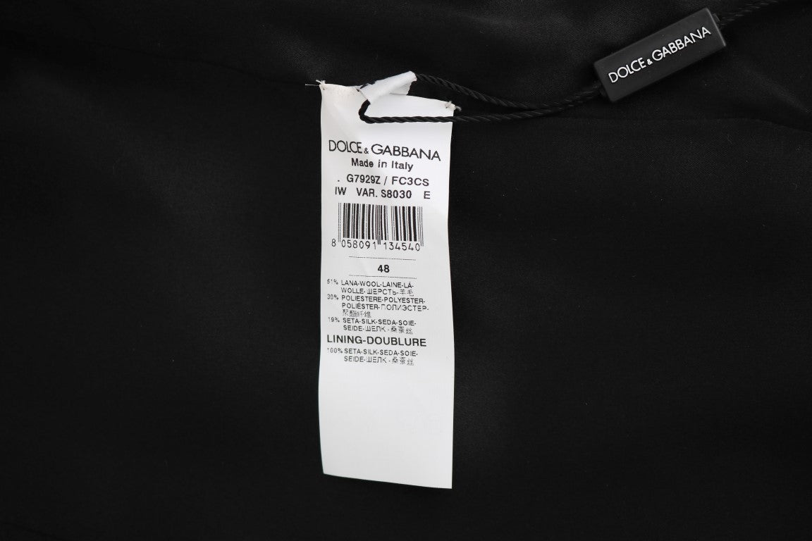 Dolce & Gabbana Grå Ullmönstrad Slim Väst