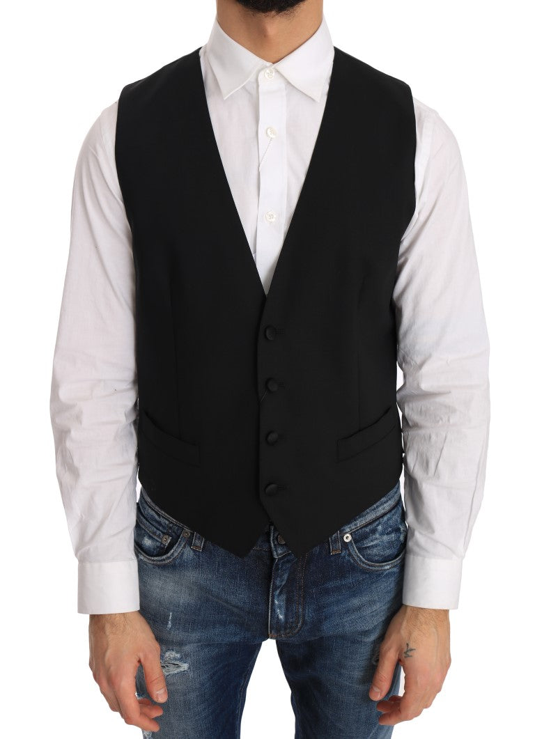Dolce & Gabbana Svart Ull-Siden Väst
