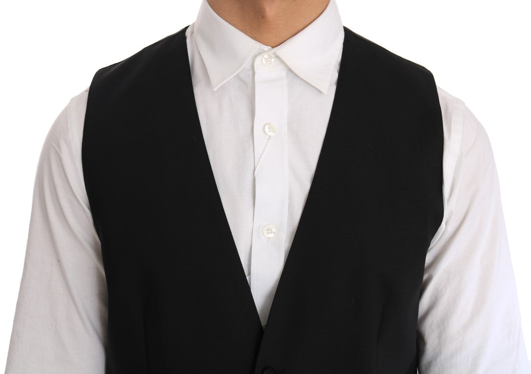Dolce & Gabbana Svart Ull-Siden Väst