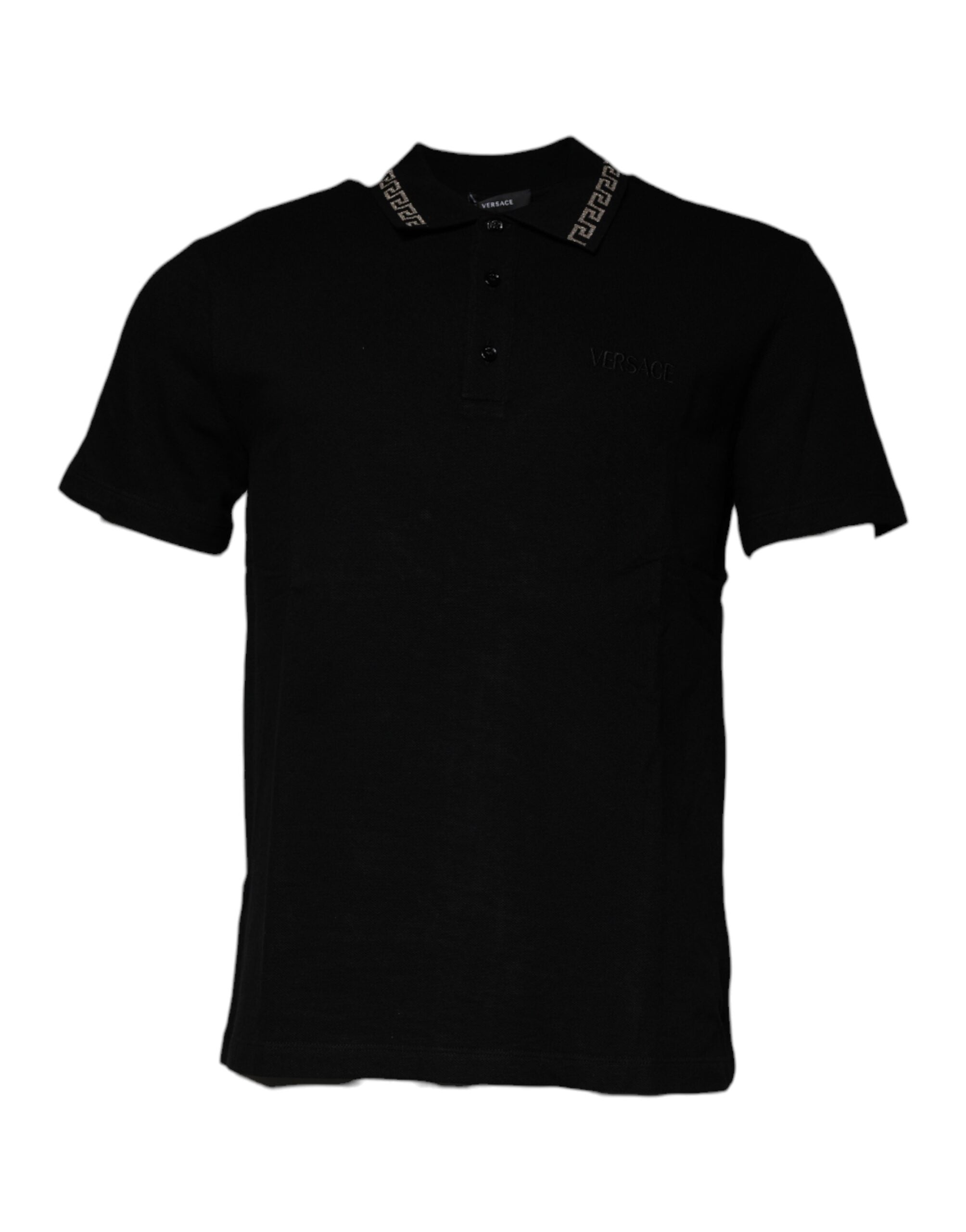 Versace Svart Viskospolo Kortärmad T-shirt