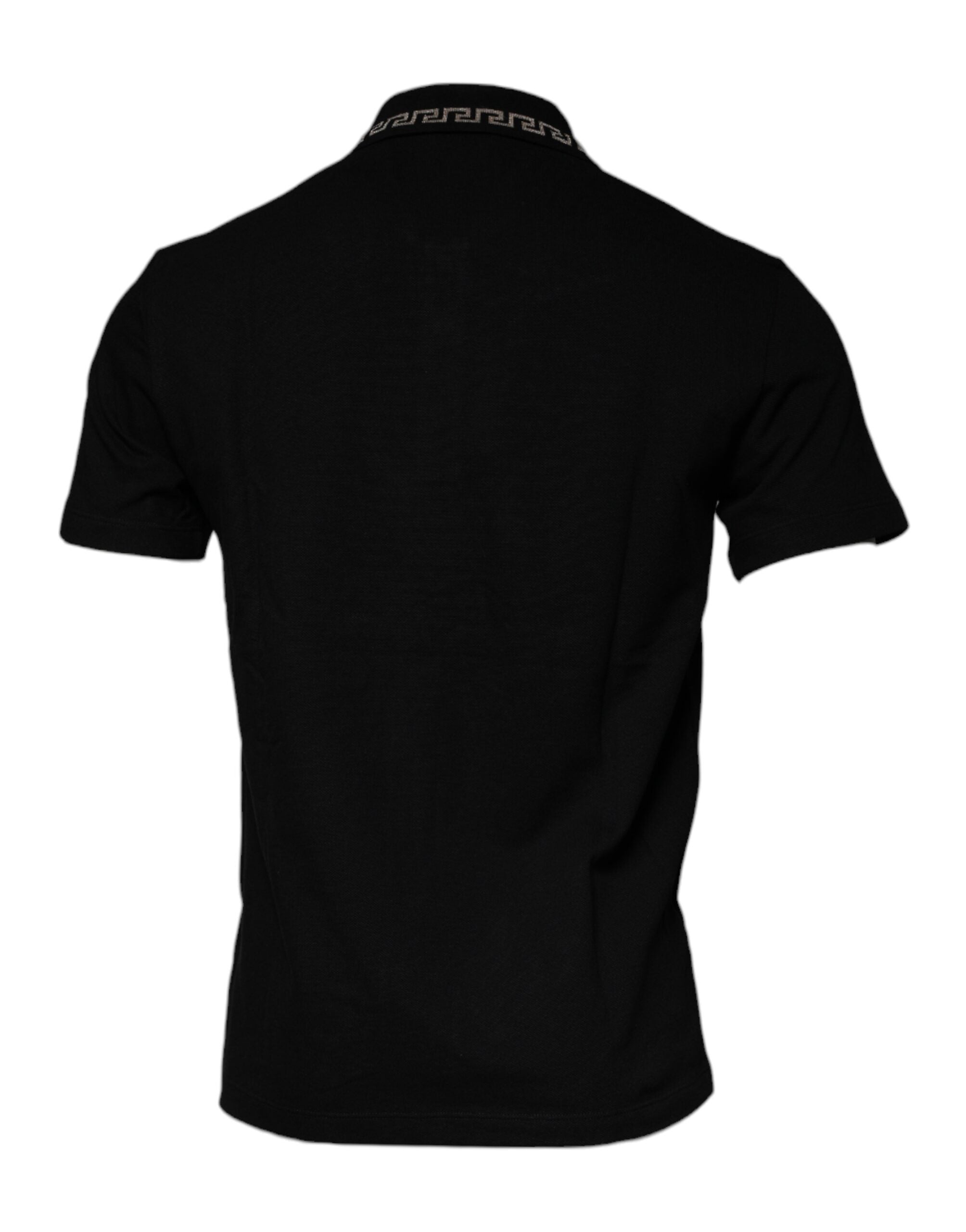 Versace Svart Viskospolo Kortärmad T-shirt
