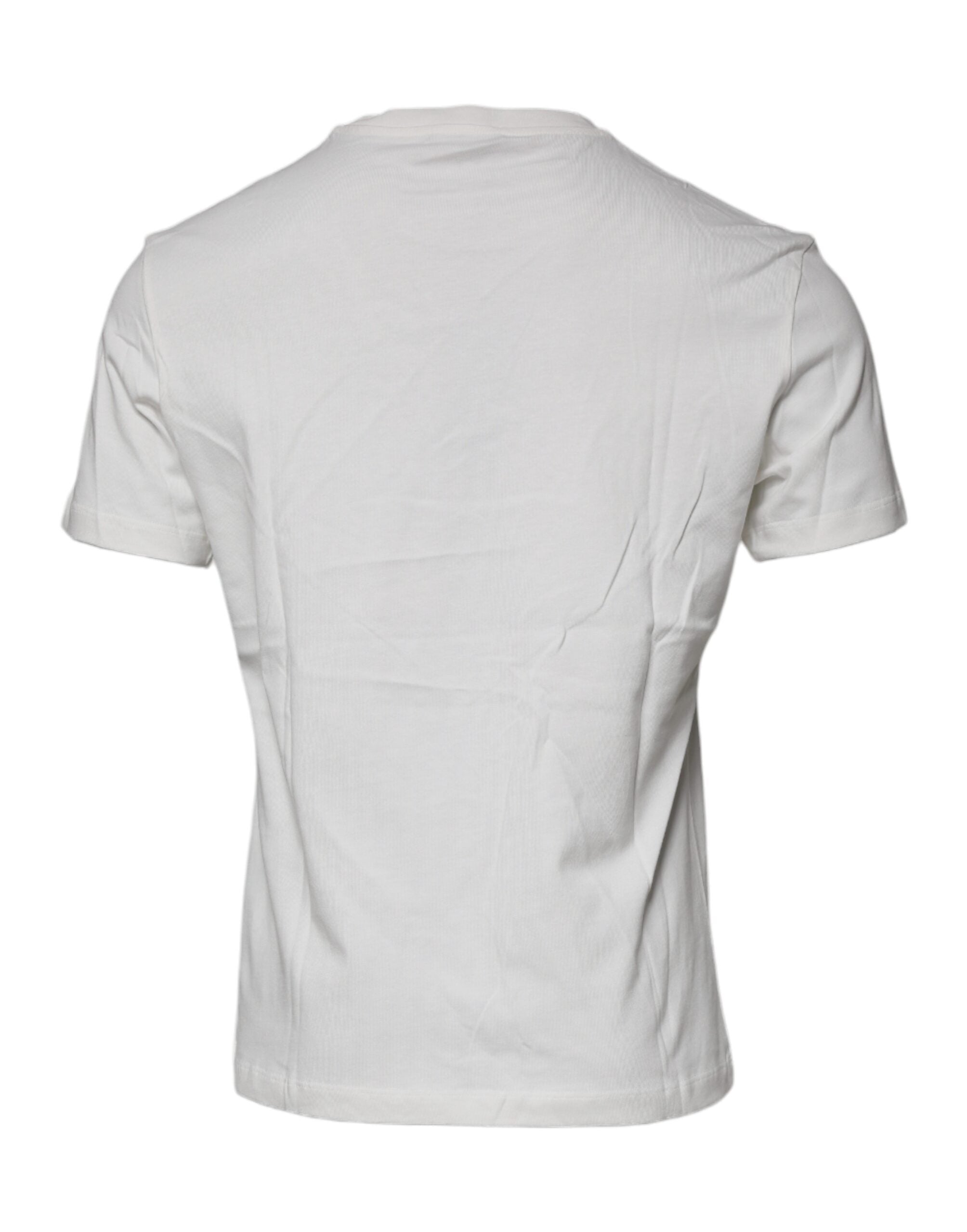 Versace Vit Medusa-tryckt bomulls-t-shirt med rund hals
