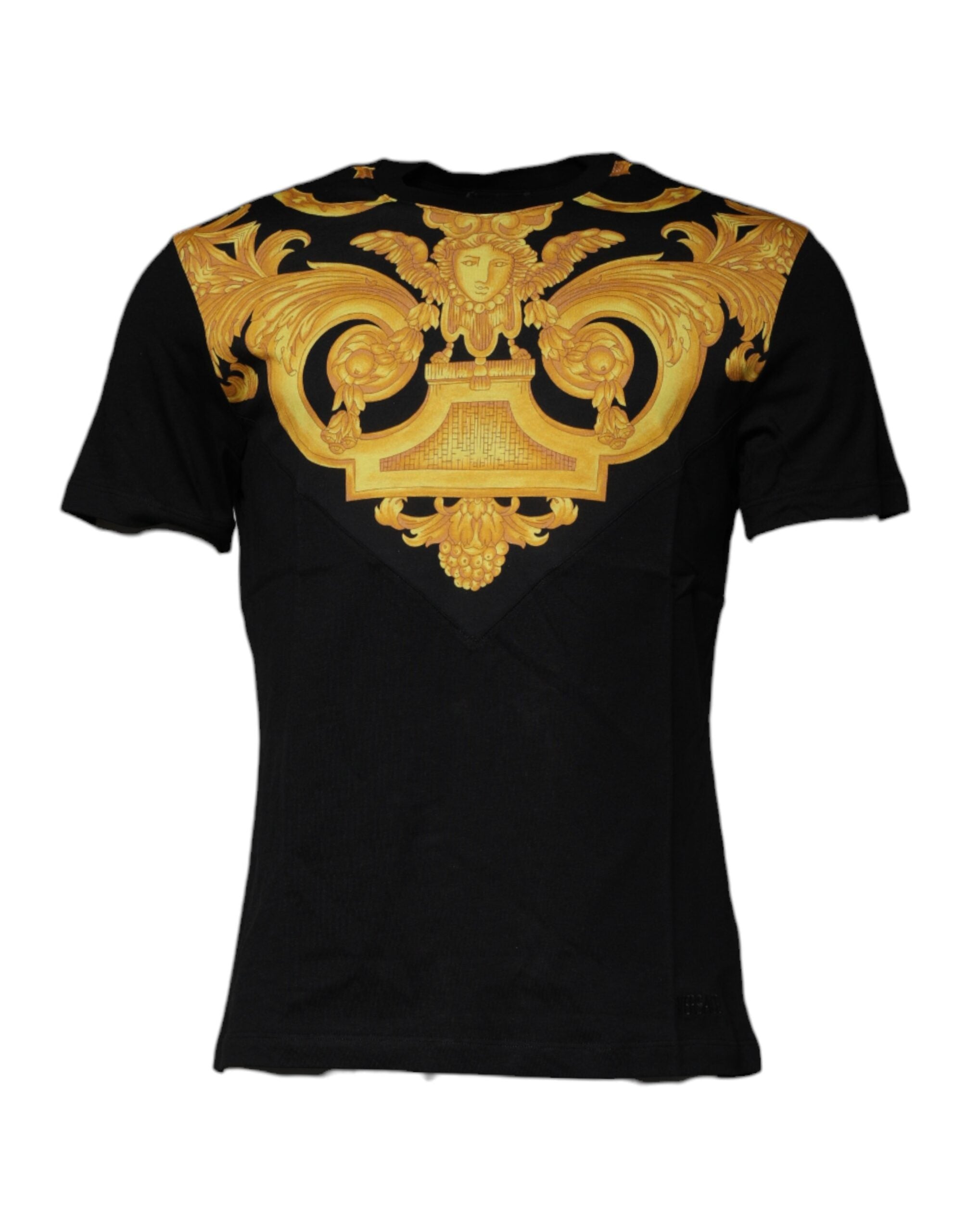 Versace svart Medusa-tryckt bomulls-t-shirt med rund hals