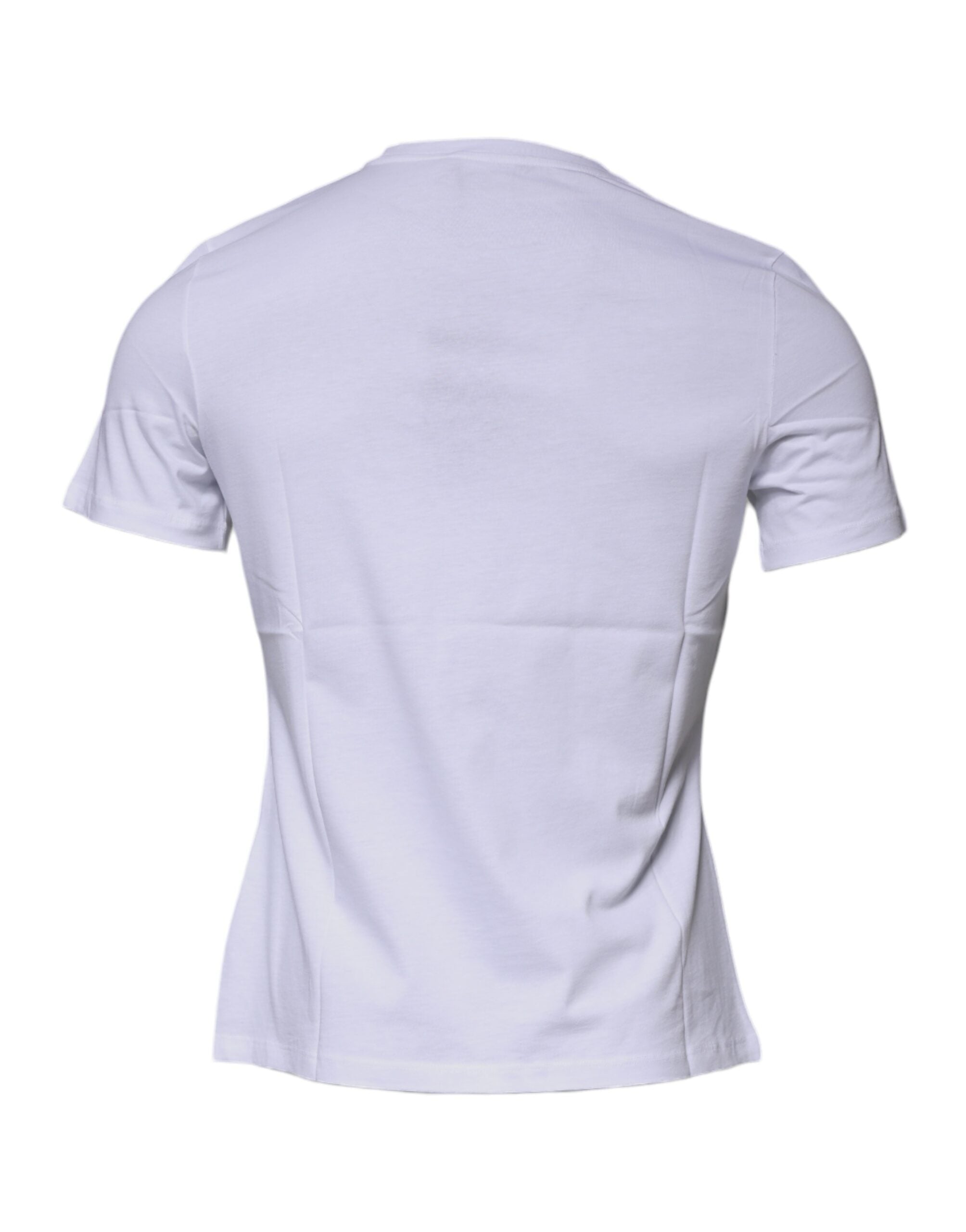 Versace Vit Medusa-tryckt bomulls-t-shirt med rund hals