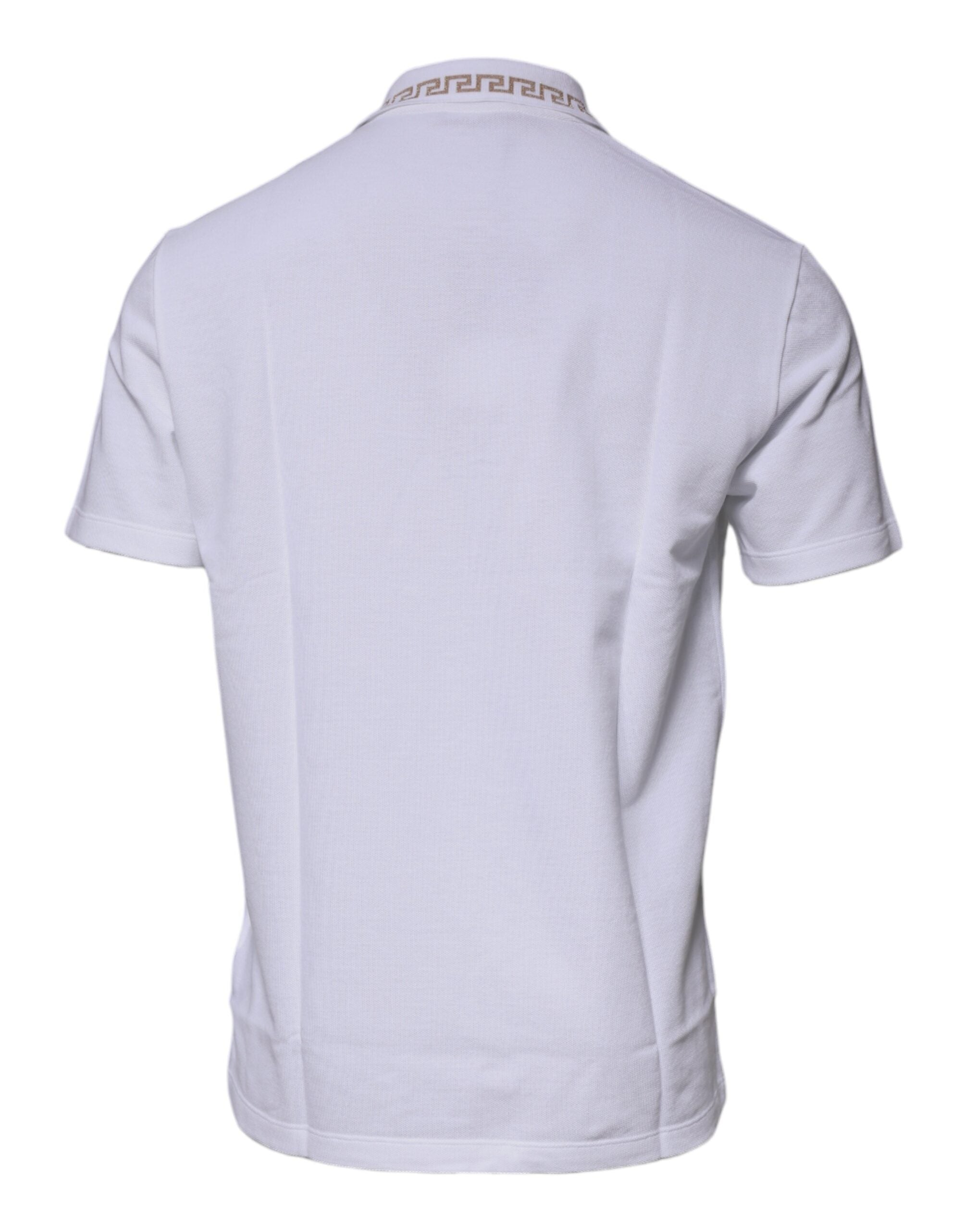 Versace Vit Viskos Krage Herr Polo Kortärmad T-shirt