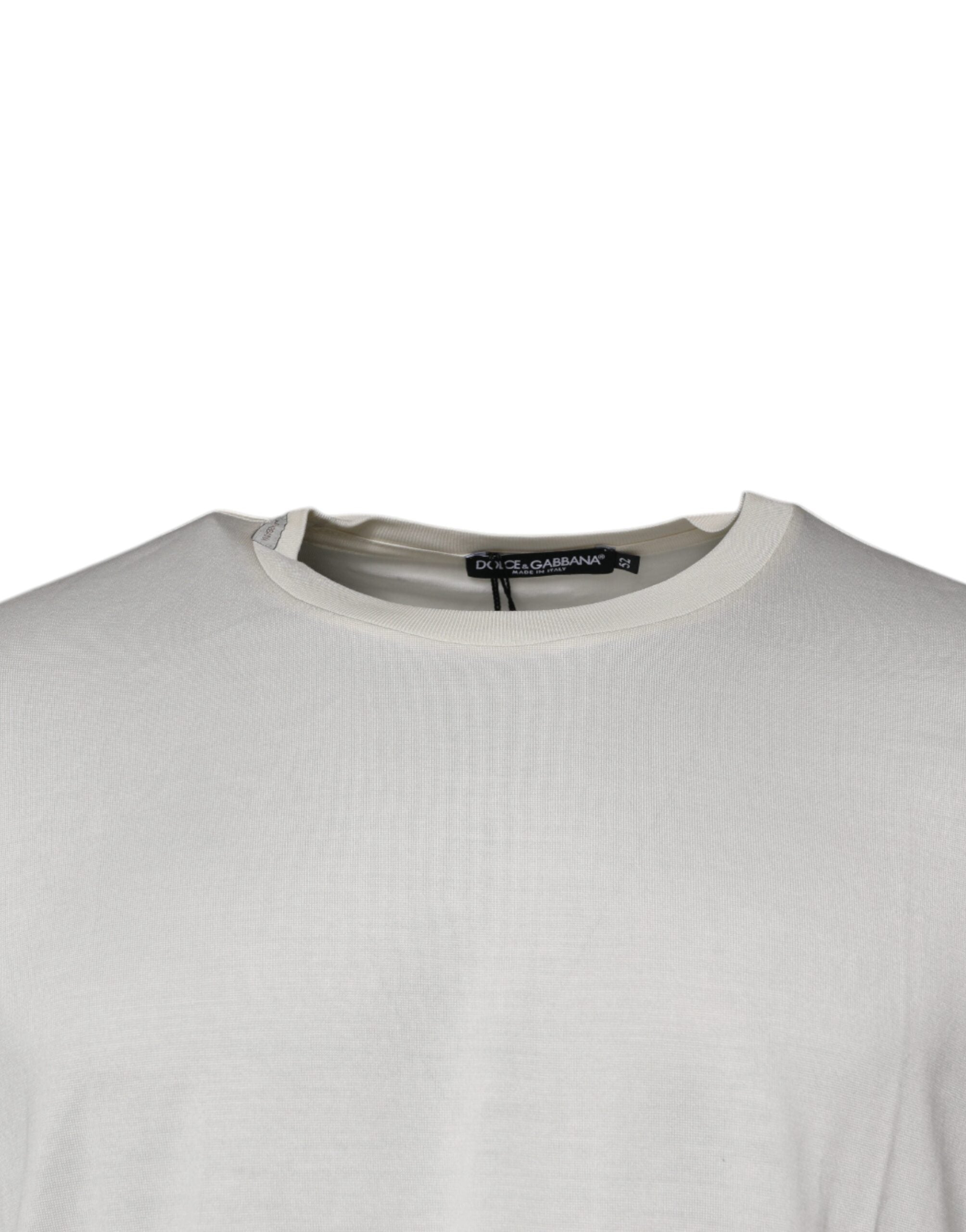 Dolce & Gabbana Off White Rundringad Kortärmad T-shirt