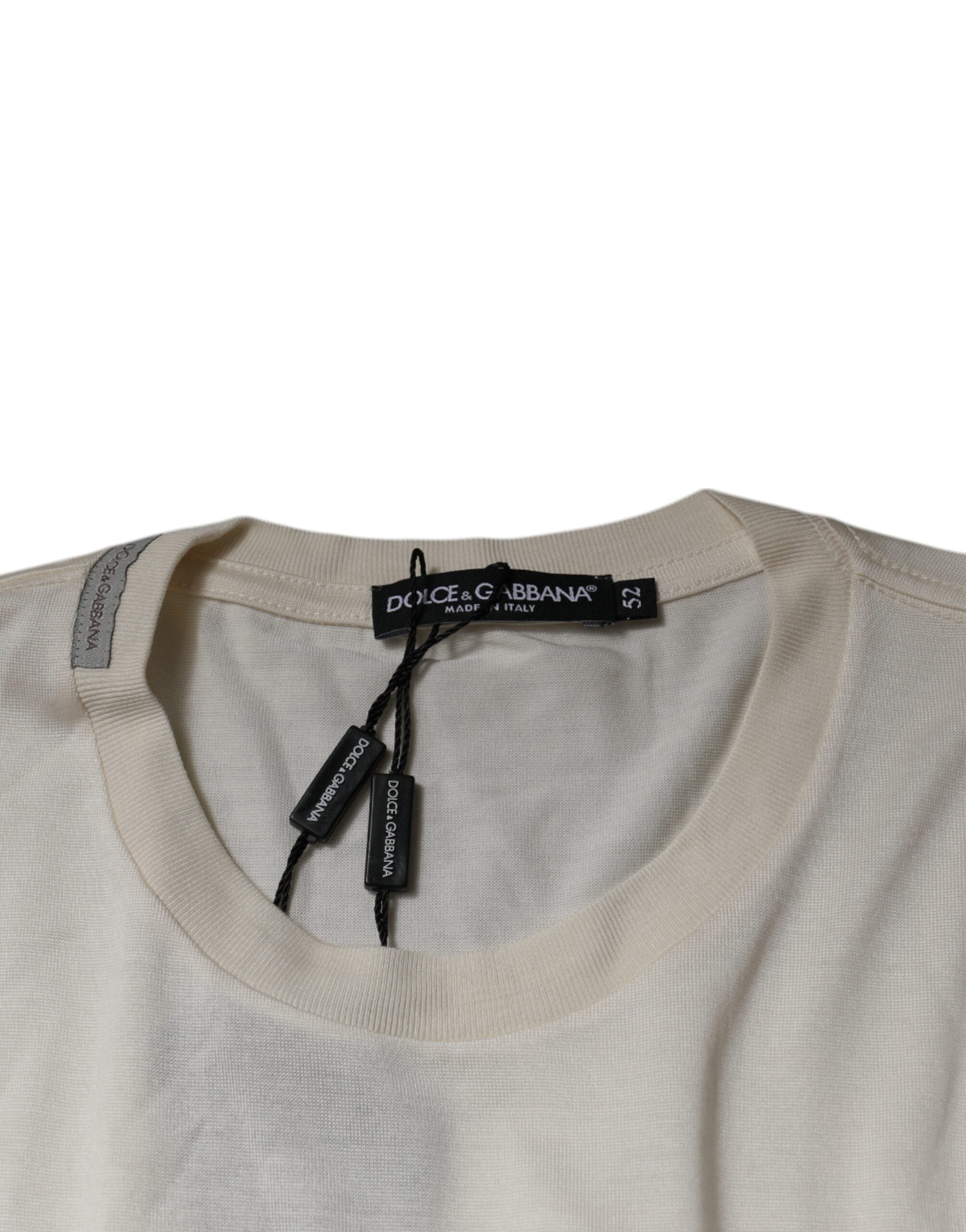 Dolce & Gabbana Off White Rundringad Kortärmad T-shirt