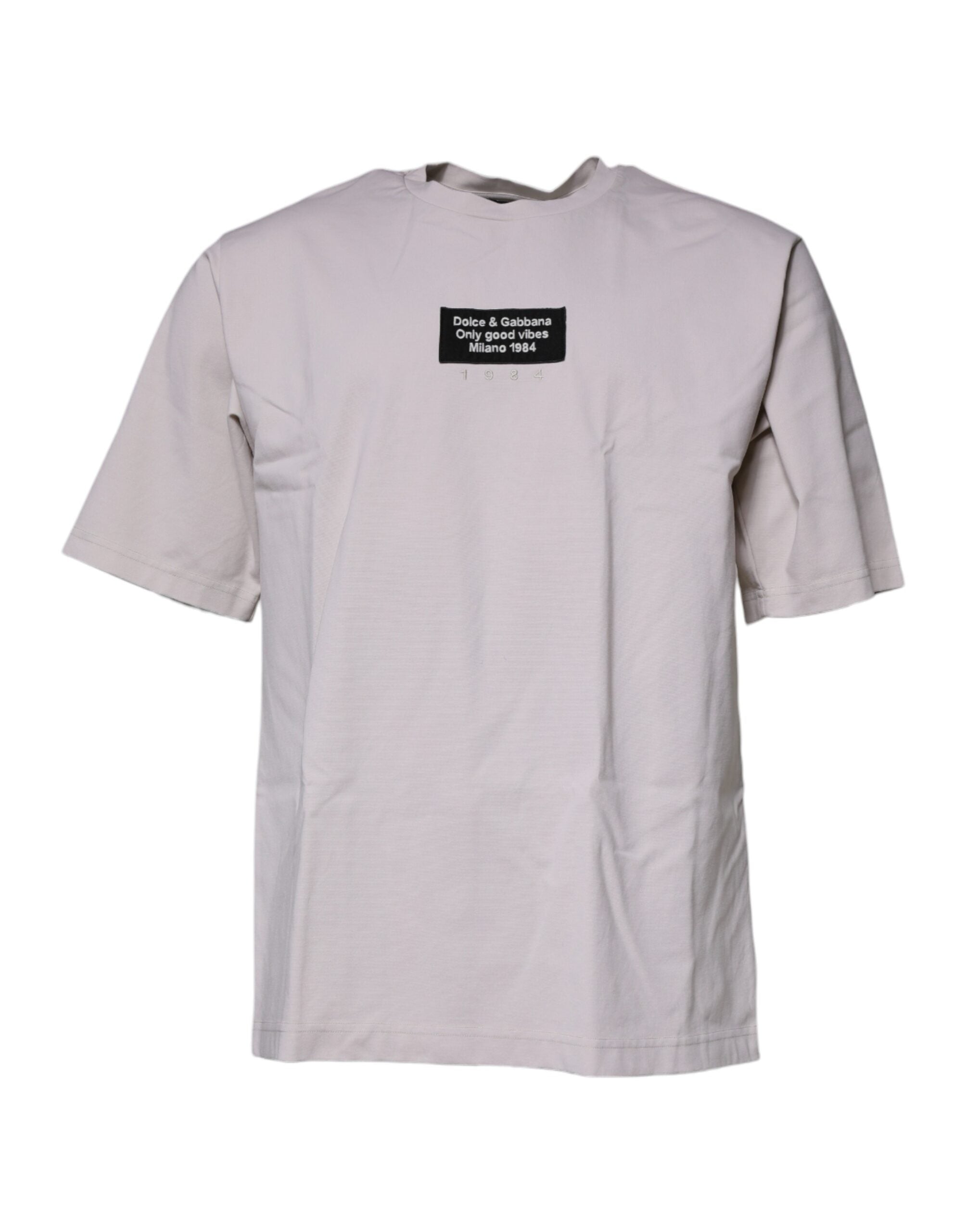 Dolce & Gabbana Beige DG Logo Rundringad Kortärmad T-shirt