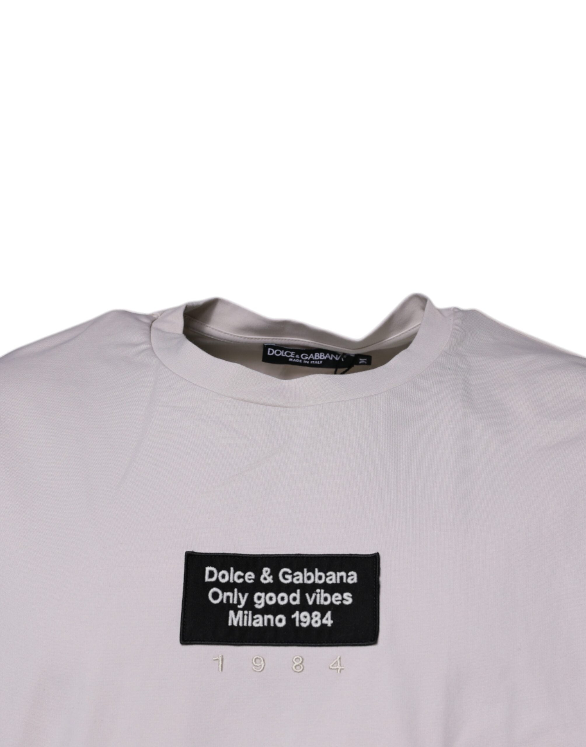 Dolce & Gabbana Beige DG Logo Rundringad Kortärmad T-shirt