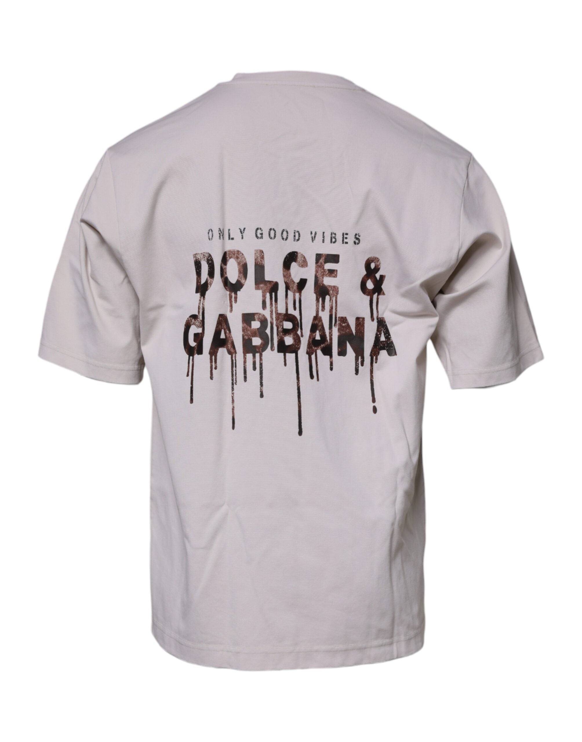 Dolce & Gabbana Beige DG Logo Rundringad Kortärmad T-shirt