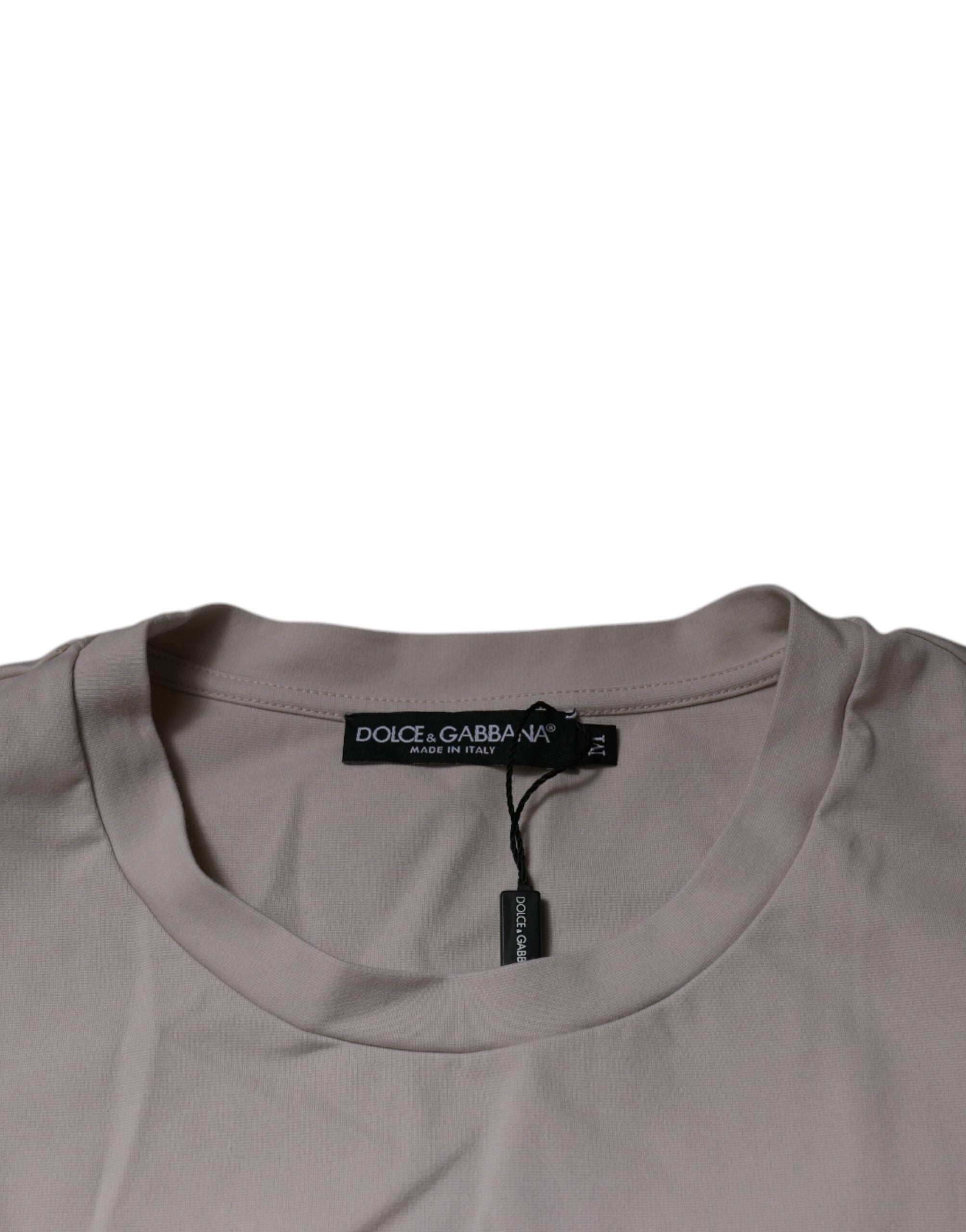 Dolce & Gabbana Beige DG Logo Rundringad Kortärmad T-shirt