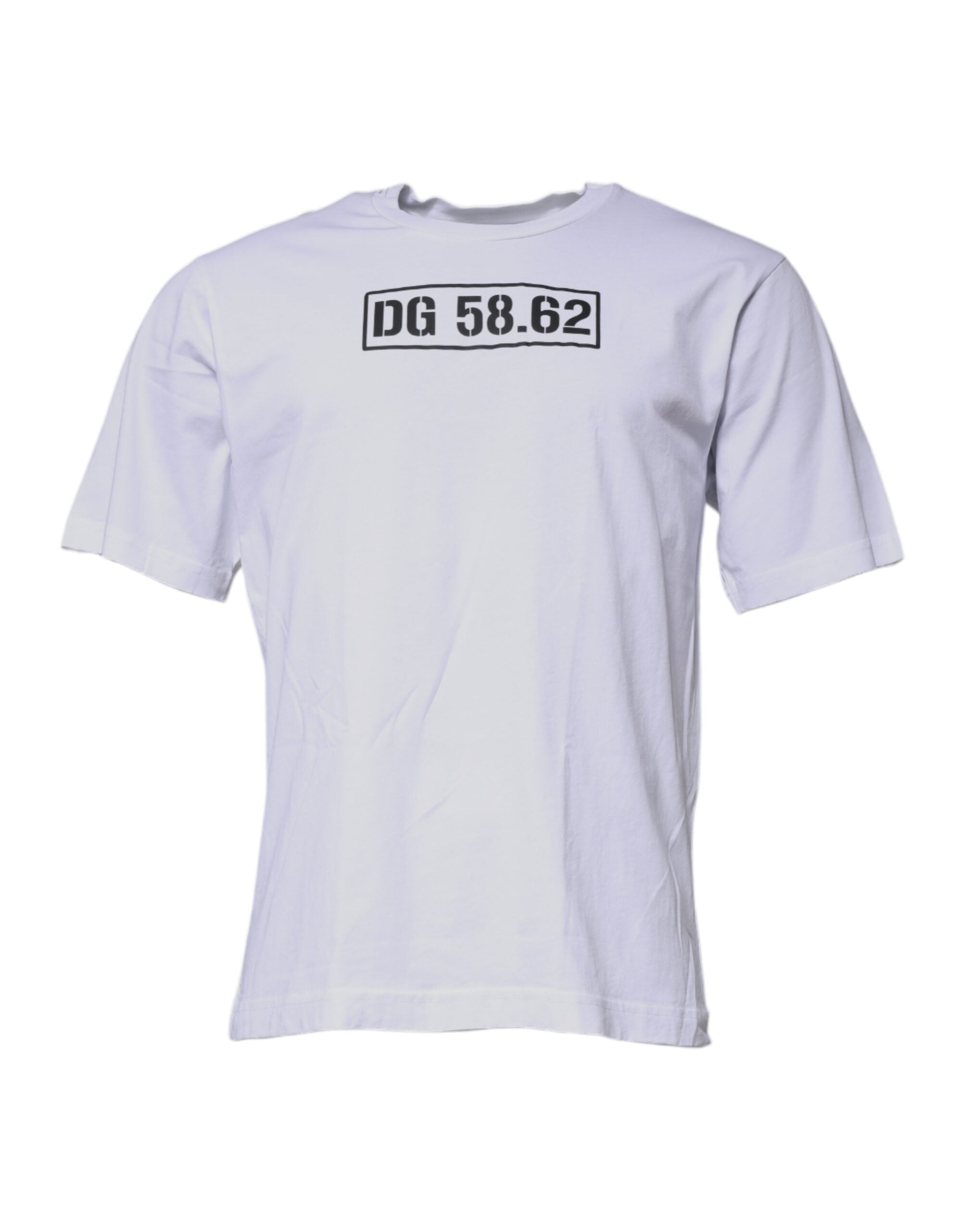 Dolce & Gabbana Vit DG-logotyp T-shirt i bomull med rund hals