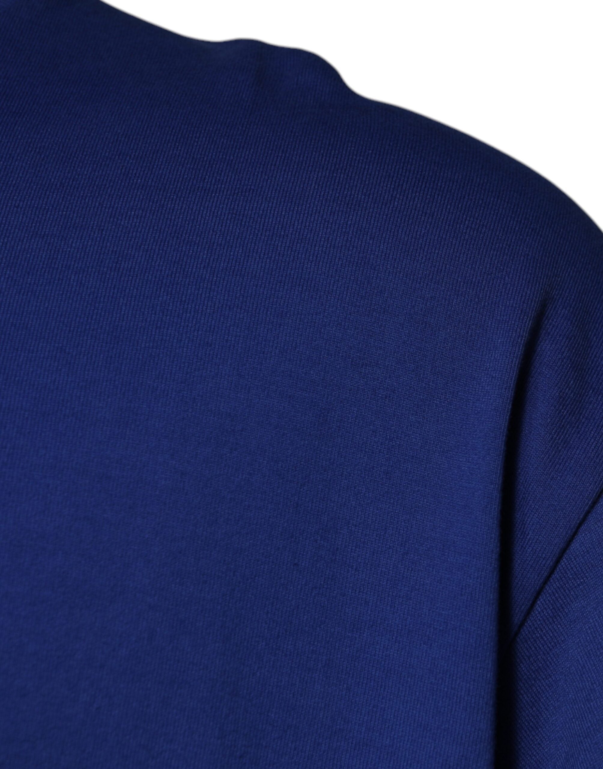 Dolce & Gabbana Blå Logotyptryck Bomull Herr T-shirt Rund Hals
