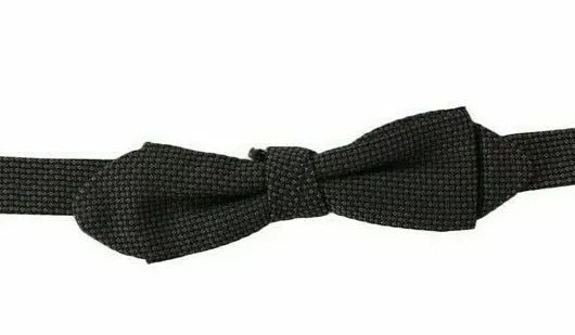 Dolce & Gabbana Grå Mönstrad Sidenfluga med Justerbar Halsringning