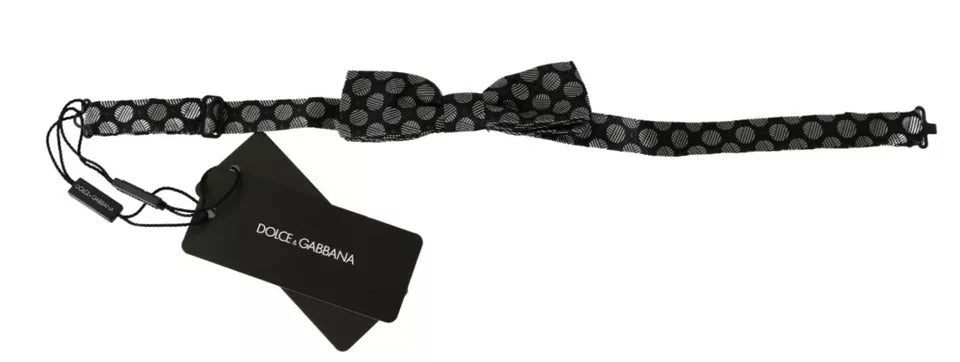 Dolce & Gabbana Svart Siden Circles Herrfluga