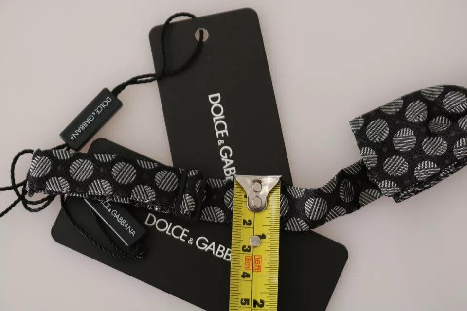Dolce & Gabbana Svart Siden Circles Herrfluga