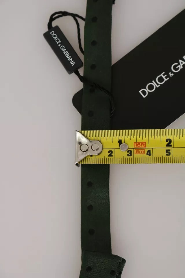 Dolce & Gabbana Grön Sidenprickig Herrfluga