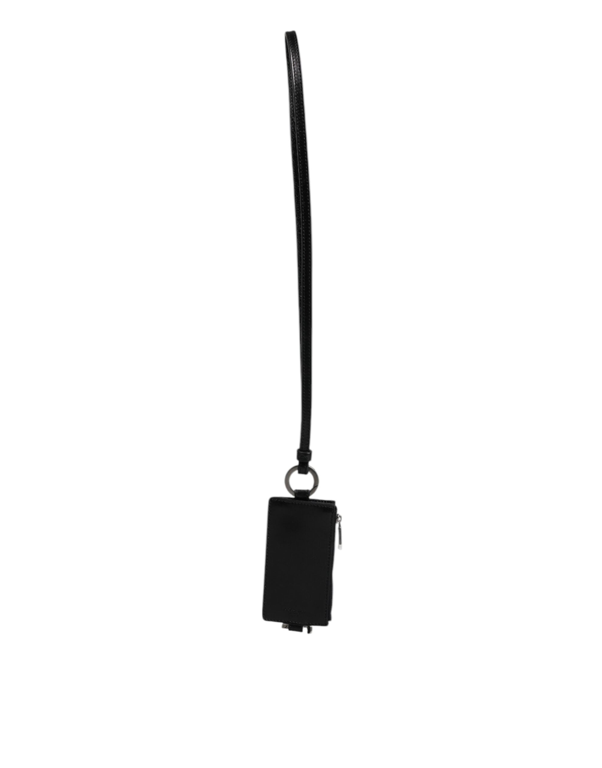 Dolce & Gabbana Svart Läderplånbok med Hästmotiv och Logotyp