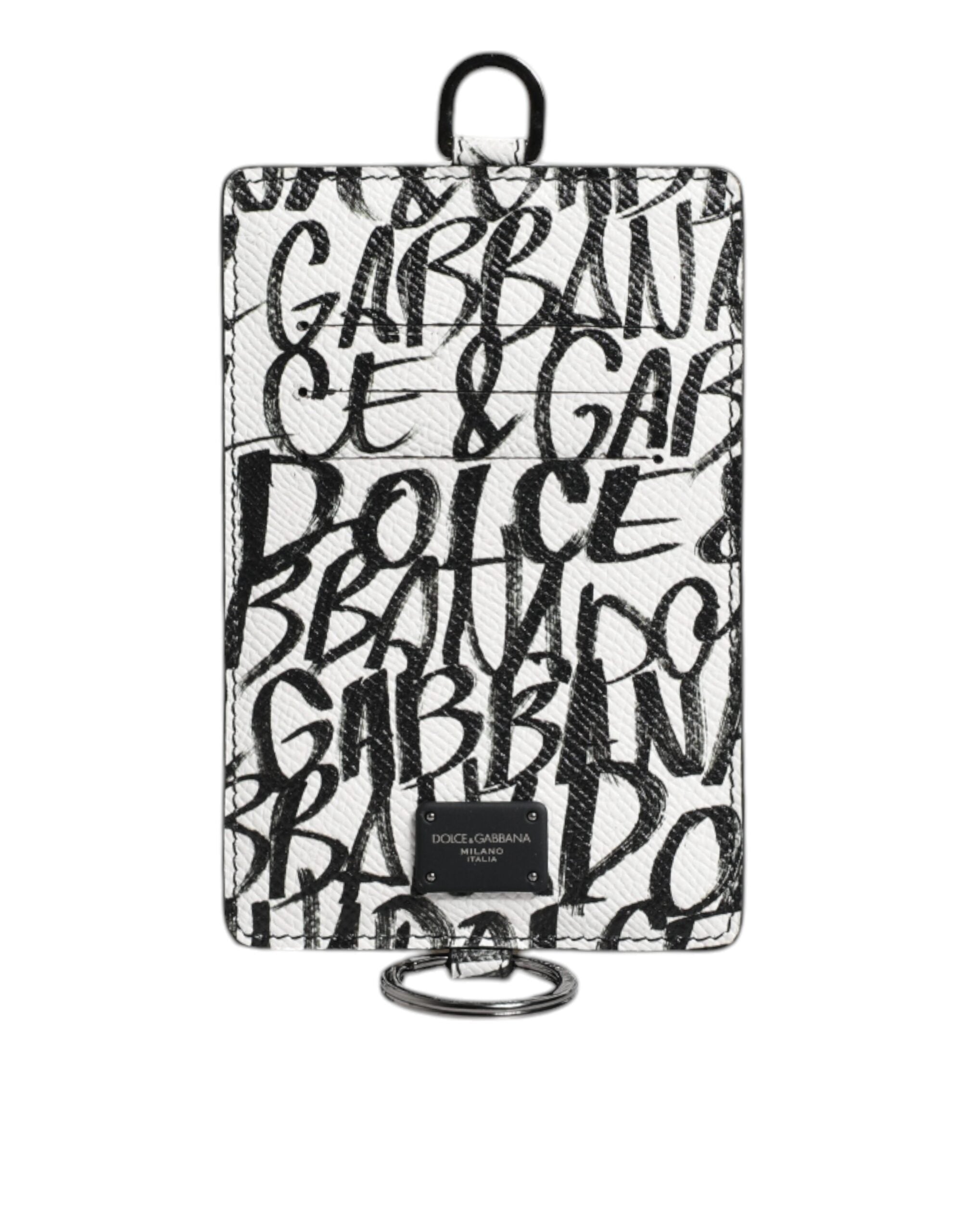 Dolce & Gabbana Vit Läderplånbok med Logotyptryck och Korthållare