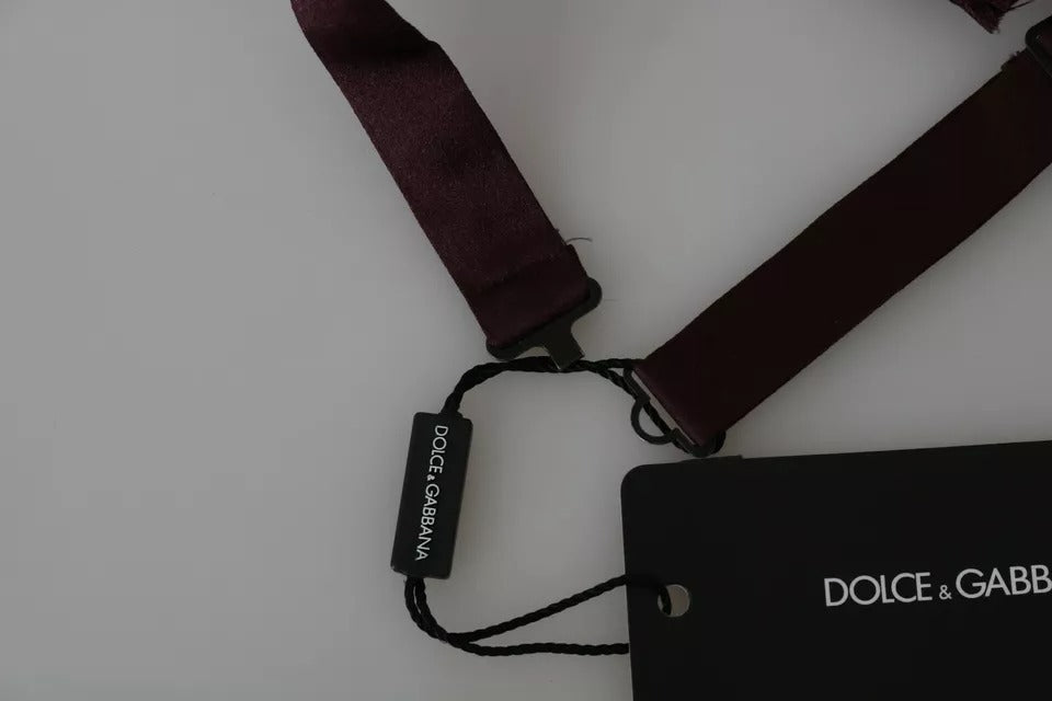 Dolce & Gabbana Bordeauxröd Siden Enfärgad Klassisk Fluga