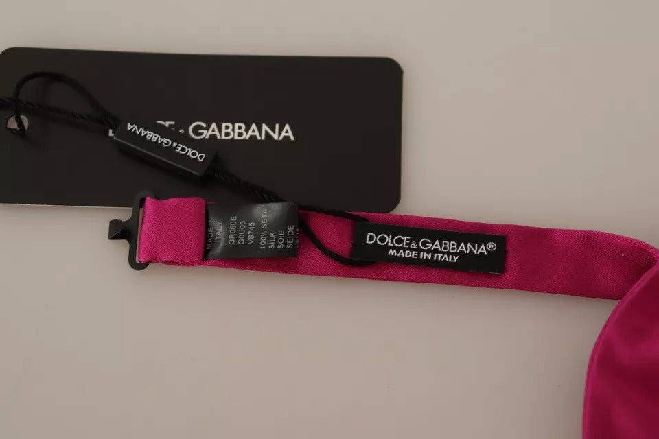 Dolce & Gabbana Rosa Sidenfluga Med Justerbar Halsringning Herr