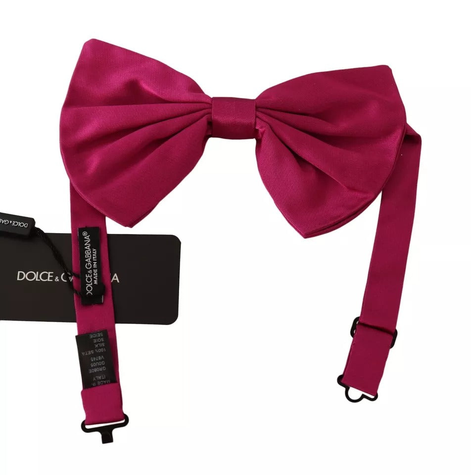 Dolce & Gabbana Rosa Sidenfluga Med Justerbar Halsringning Herr
