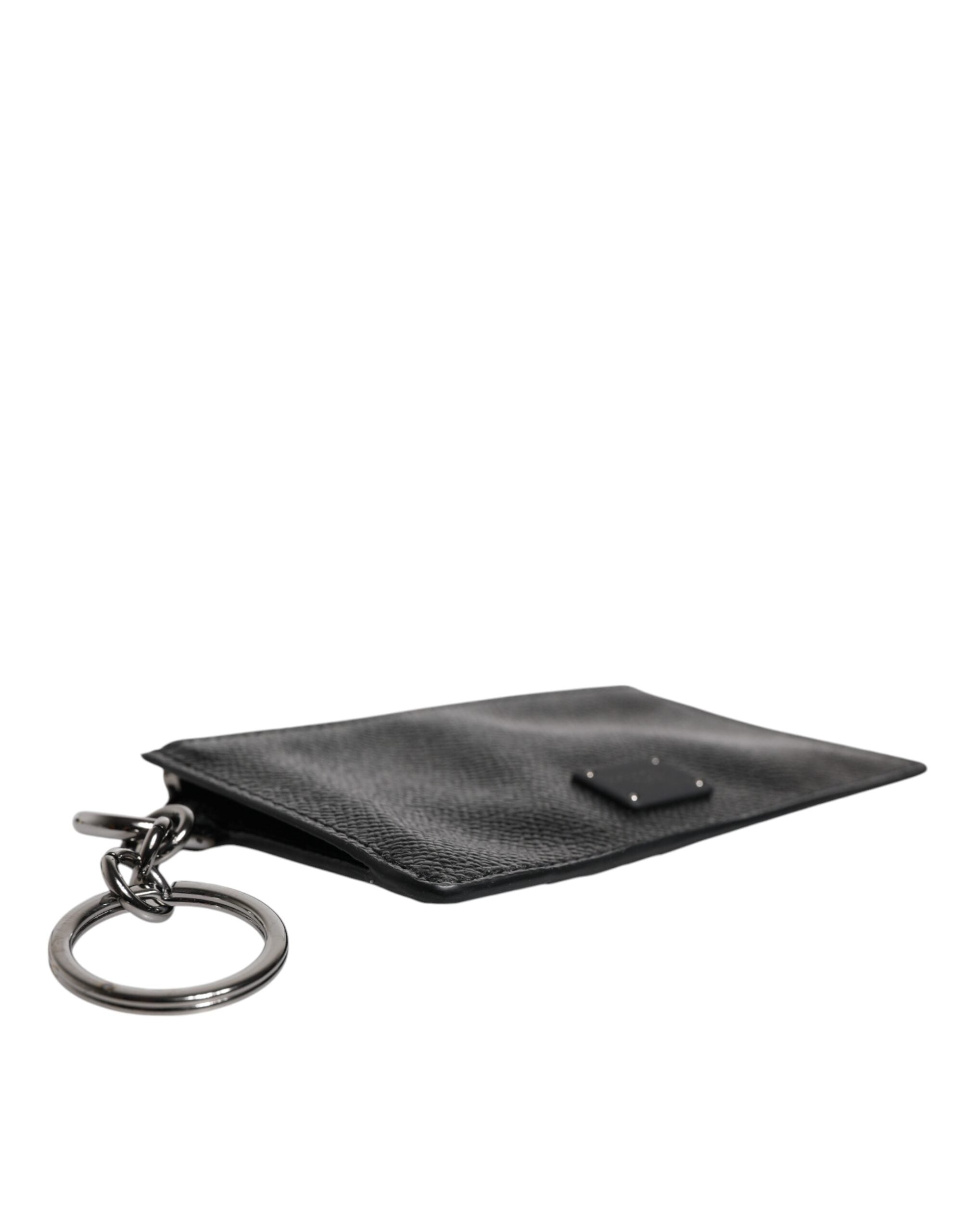 Dolce & Gabbana Svart Kalvskinnsläder Plånbok med DG-logotyp