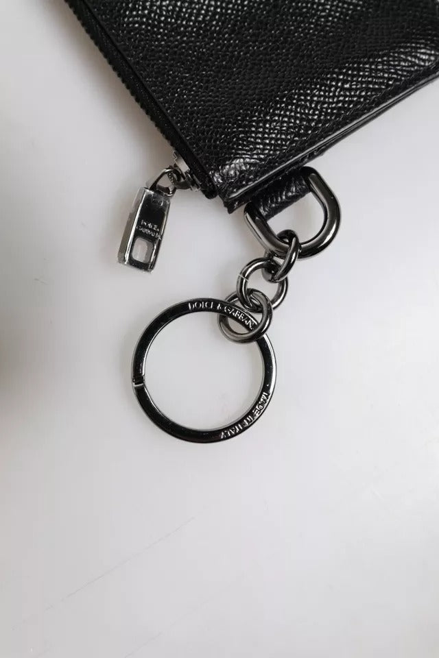 Dolce & Gabbana Svart Kalvskinnsläder Plånbok med DG-logotyp