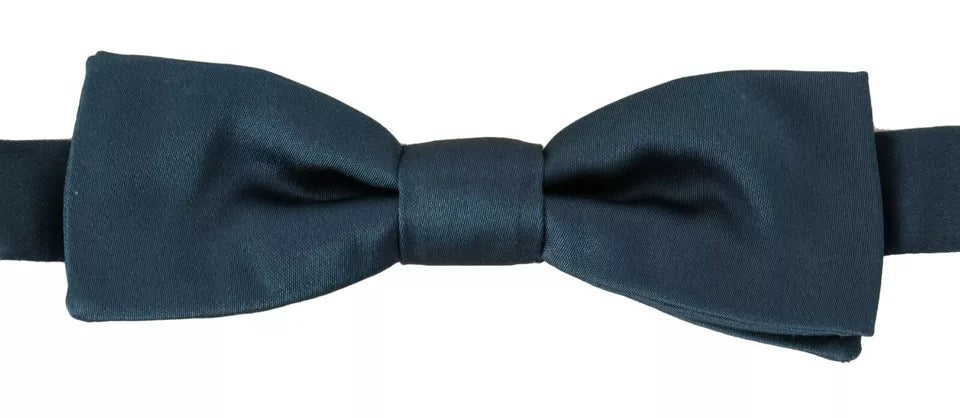 Dolce & Gabbana Blå 100% Siden Justerbar Halsringning Fluga Herr