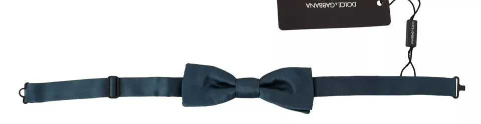 Dolce & Gabbana Blå 100% Siden Justerbar Halsringning Fluga Herr