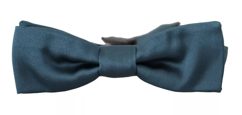 Dolce & Gabbana Blå 100% Siden Justerbar Halsringning Fluga Herr