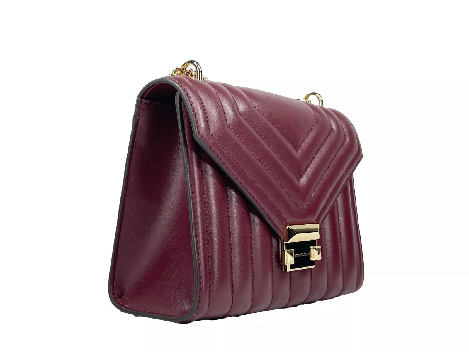 Michael Kors Whitney Medium Chain Axelklaff Crossbody Oxblood