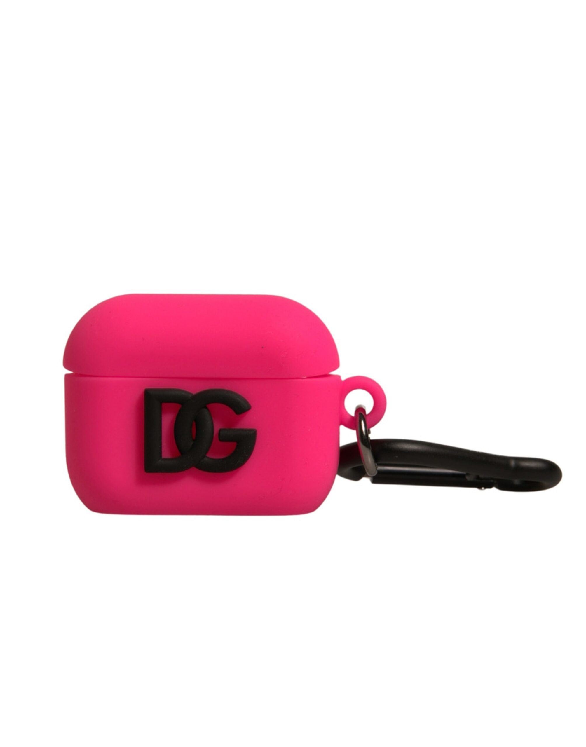 Dolce & Gabbana Rosa Silikongummifodral med Präglad Logotyp och Airpods-motiv