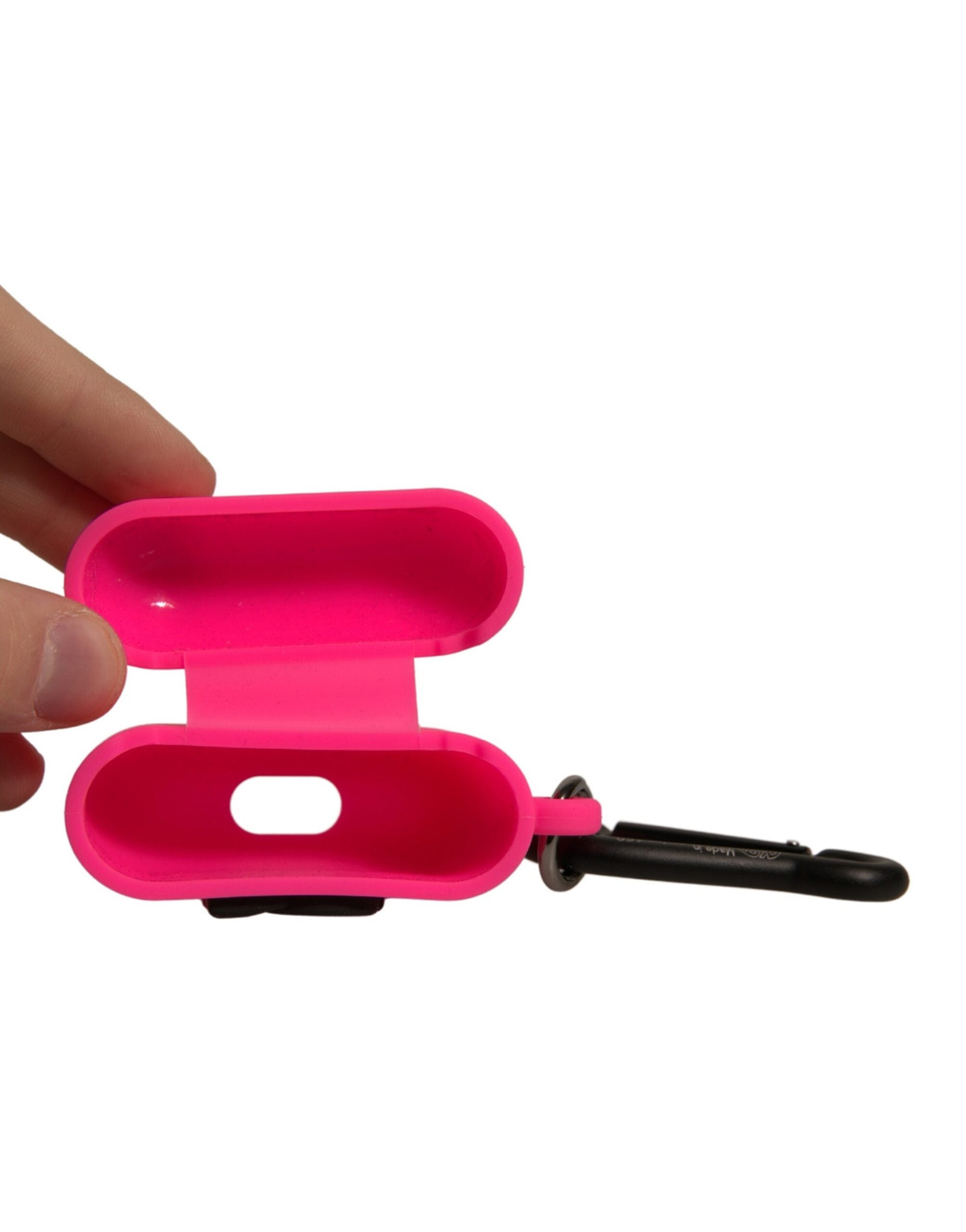 Dolce & Gabbana Rosa Silikongummifodral med Präglad Logotyp och Airpods-motiv