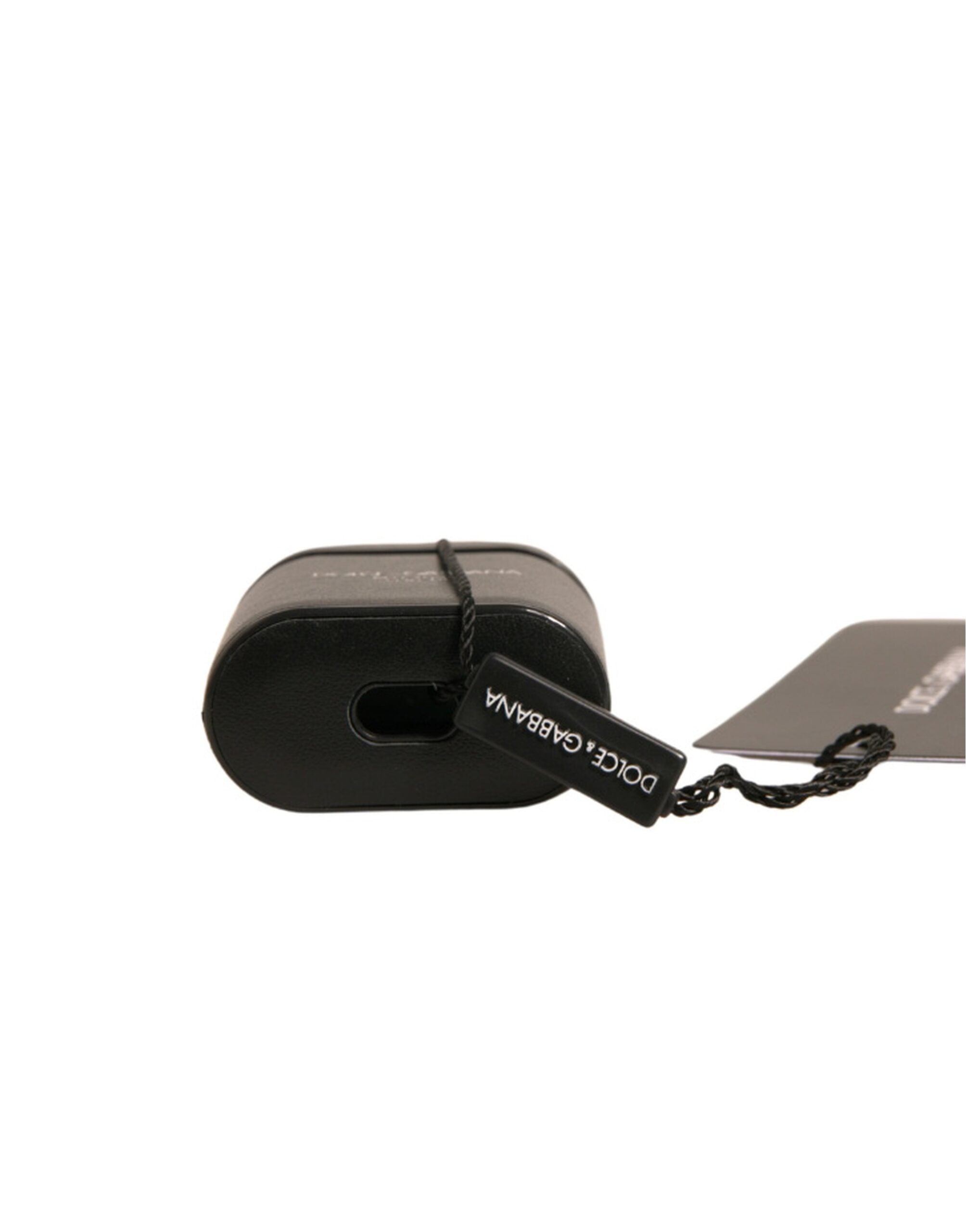 Dolce & Gabbana Svart PVC-logotypfodral med flipfodral till Airpods
