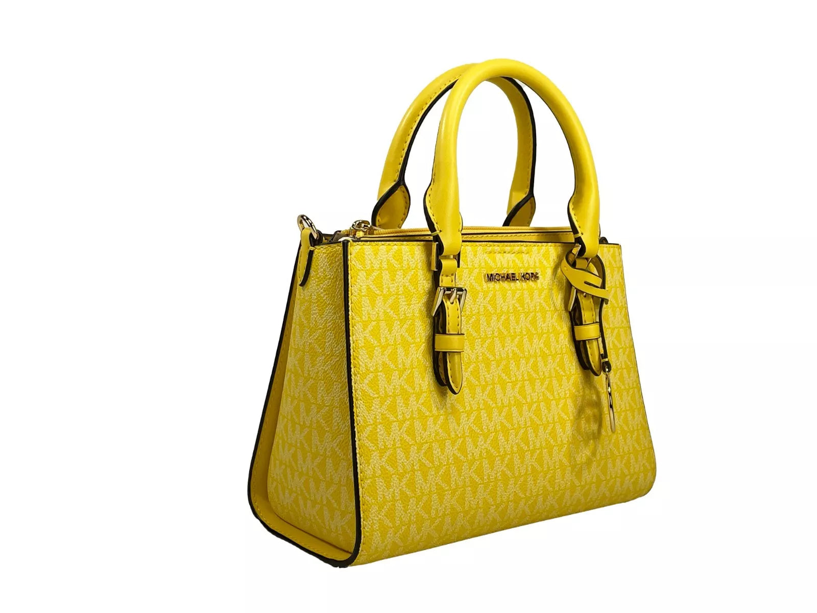Michael Kors Charlotte 3 i 1 Satchel Väska Axelremsväska Gyllengul