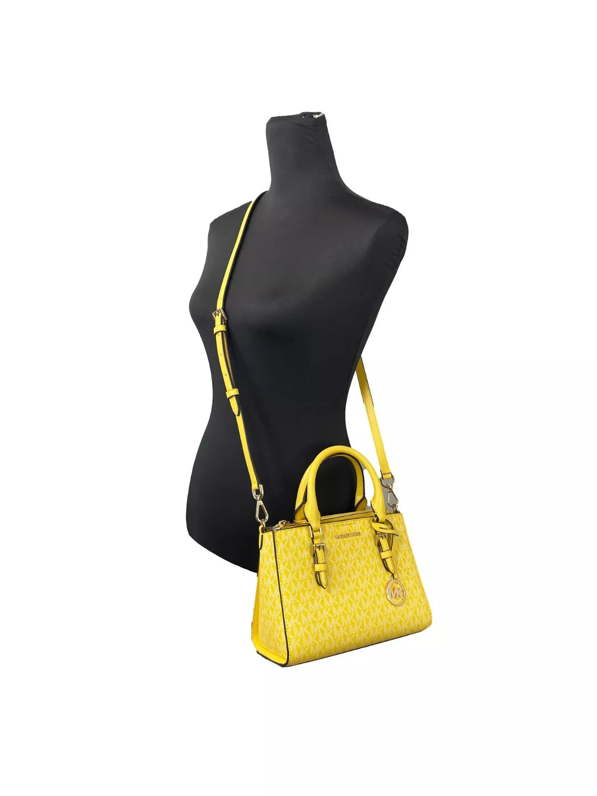 Michael Kors Charlotte 3 i 1 Satchel Väska Axelremsväska Gyllengul