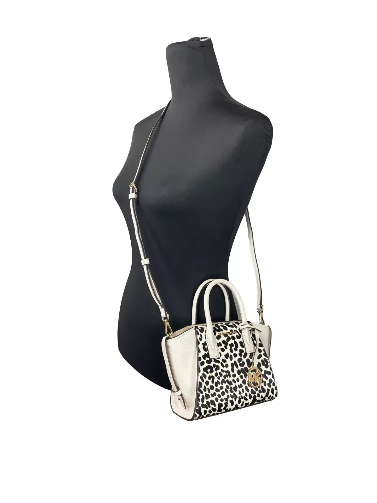 Michael Kors Avril XS Cream Cheetah Satchel Axelväska