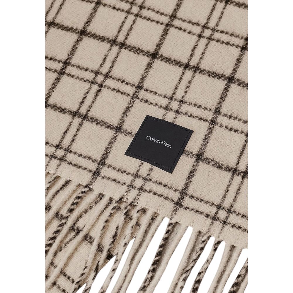 Calvin Klein Beige Ullhalsduk
