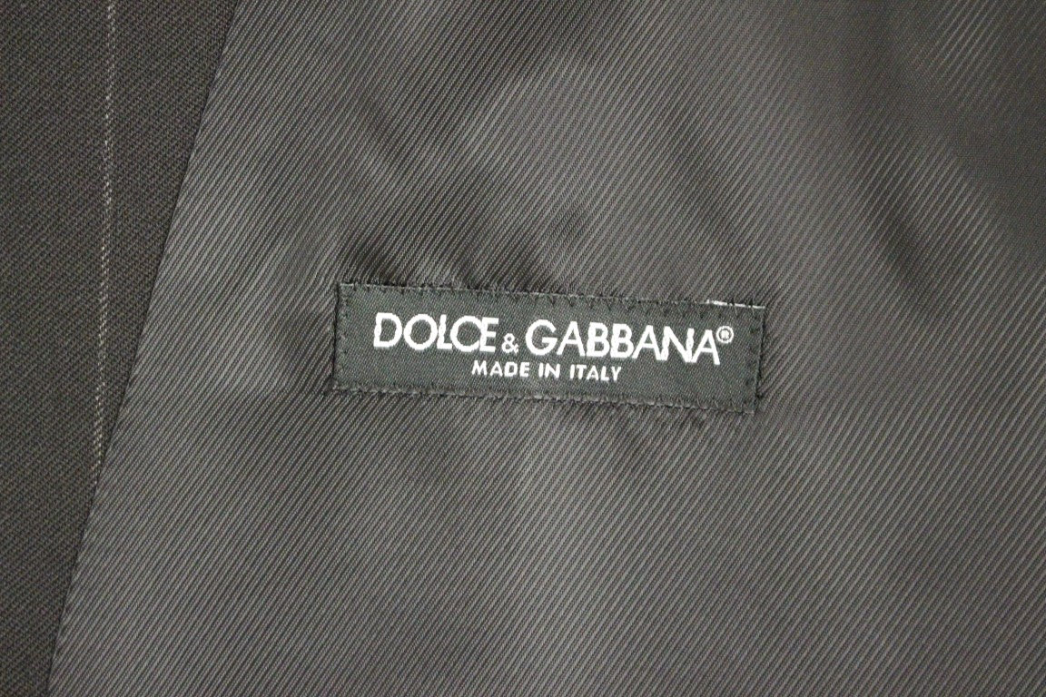 Dolce & Gabbana Svart randig ullväst med logotyp