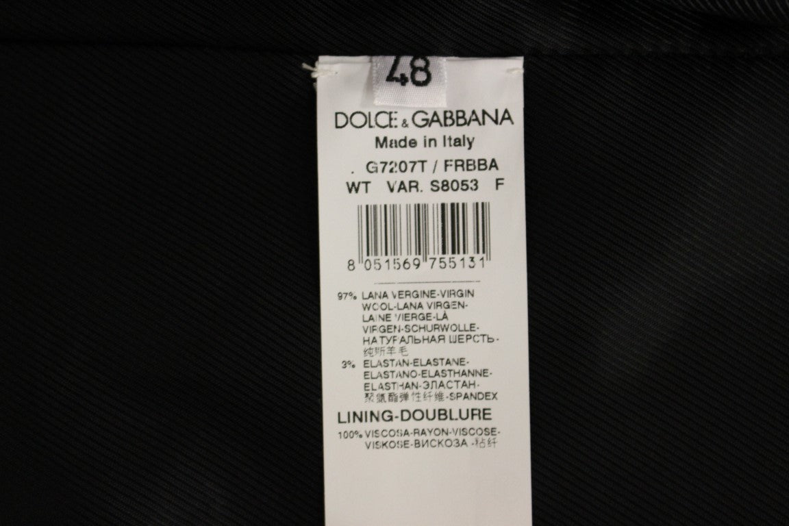 Dolce & Gabbana Svart randig ullväst med logotyp