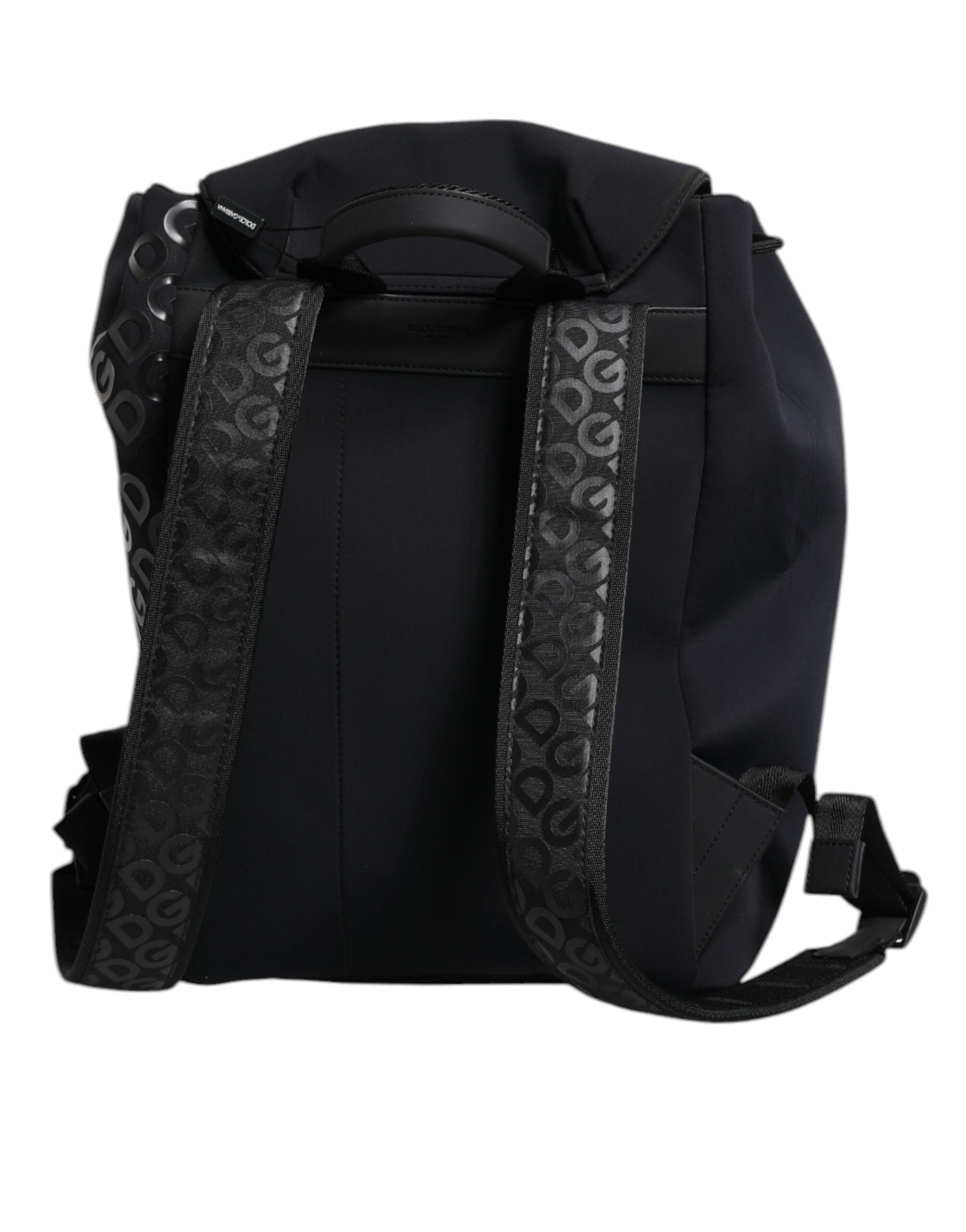 Dolce & Gabbana Svart Neopren Nylon DG Logo Skolryggsäck