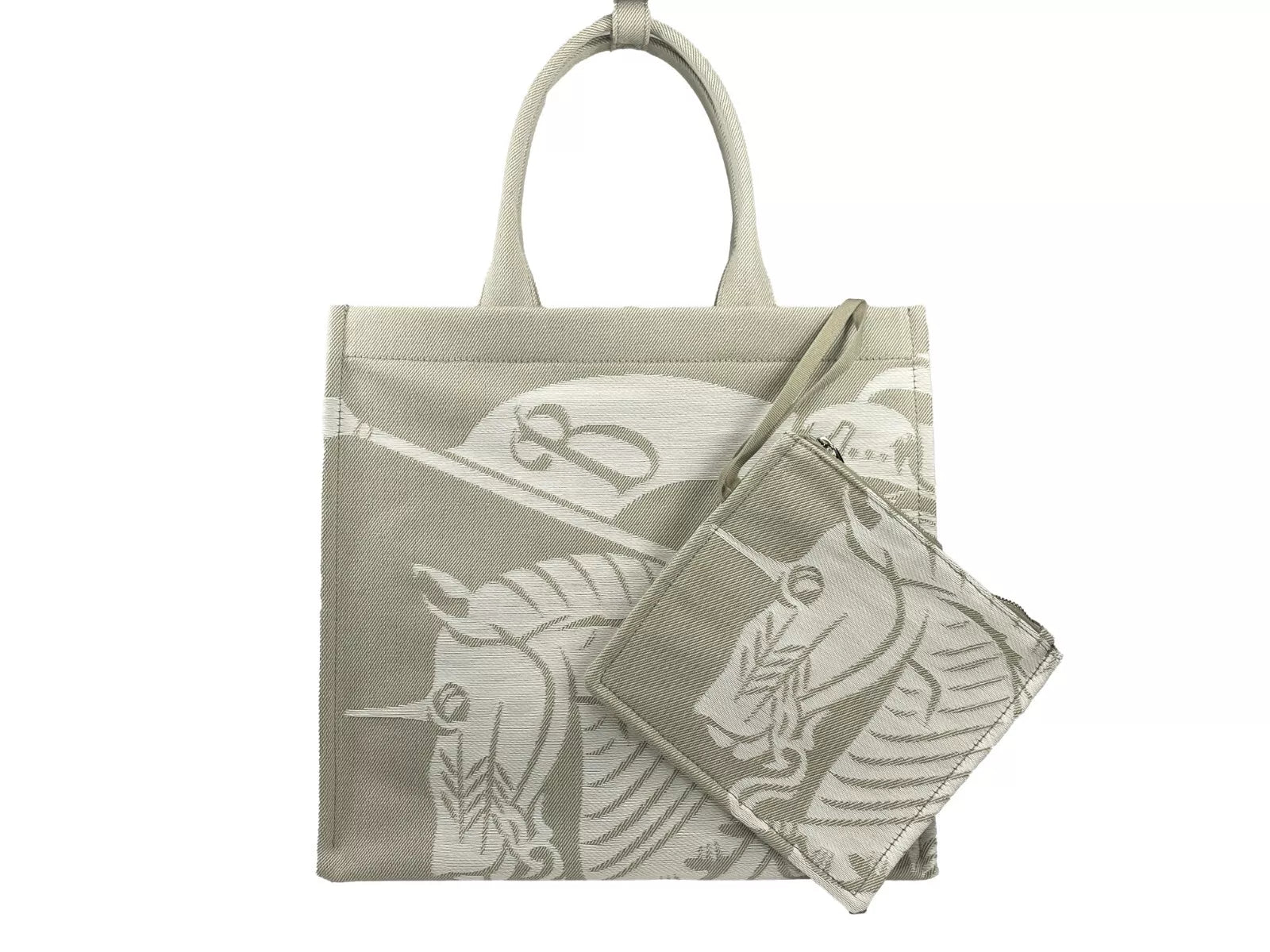 Burberry EKD Canvas Tote Bag Med Myntpåse Beige