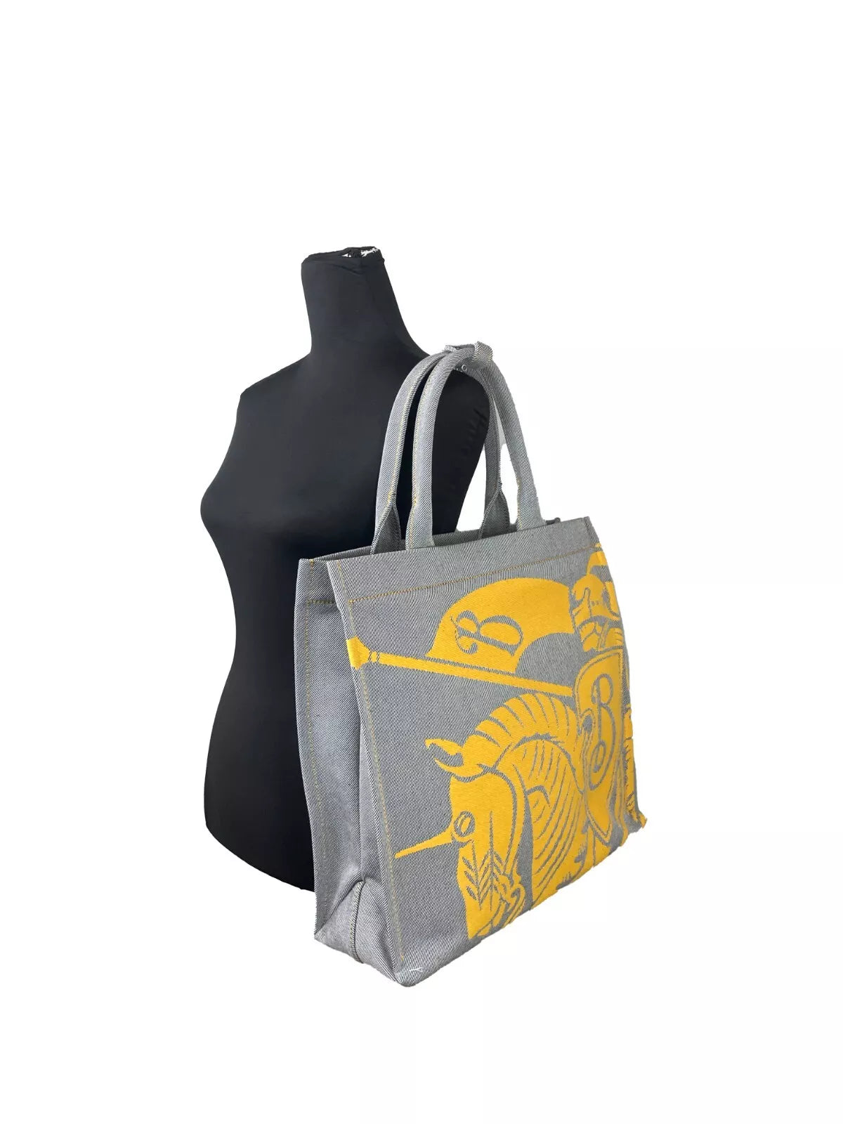 Burberry EKD Canvas Tote Bag Med Myntpåse Solrosgrå