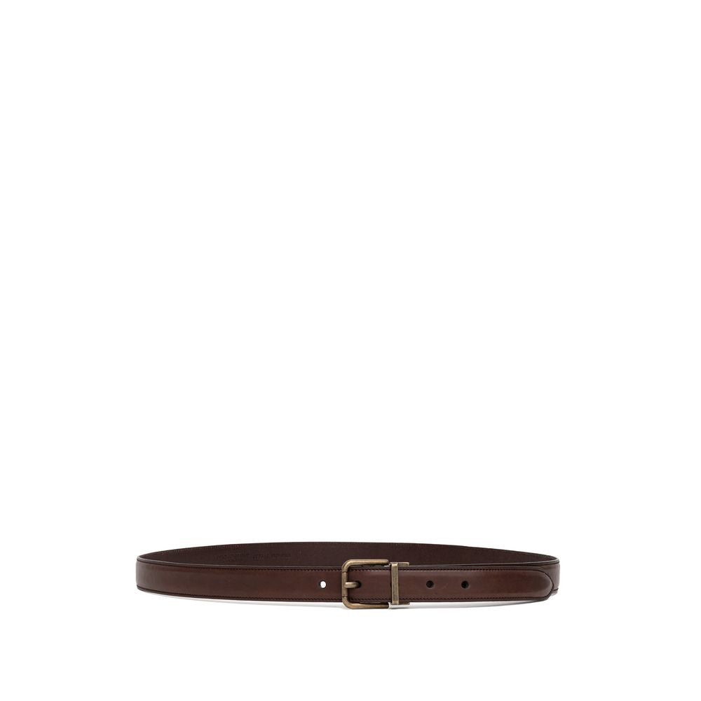 Dolce & Gabbana Brunt Kalvskinnsbälte