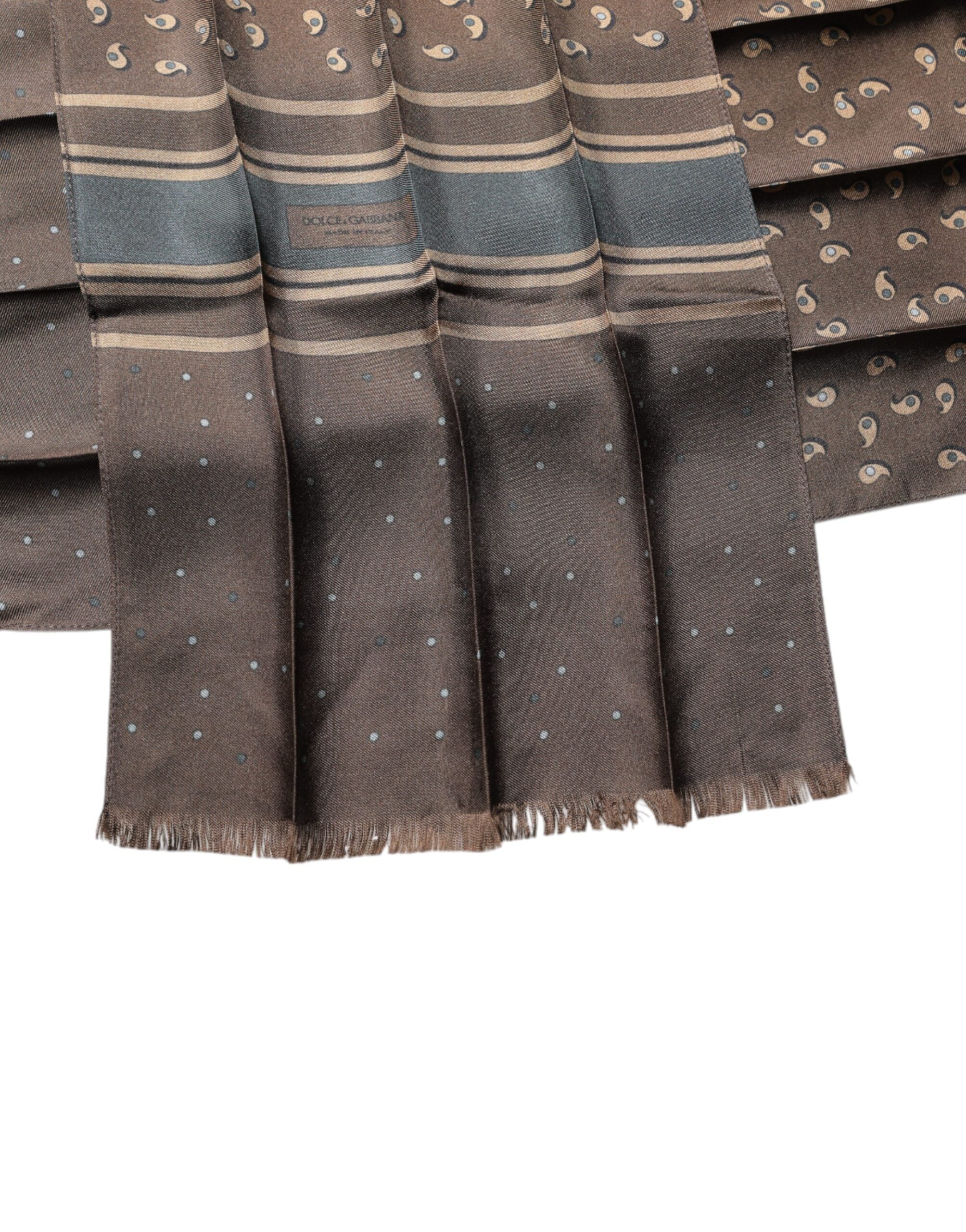 Dolce & Gabbana Brun Fantasy Sidenhalsduk med Omlott