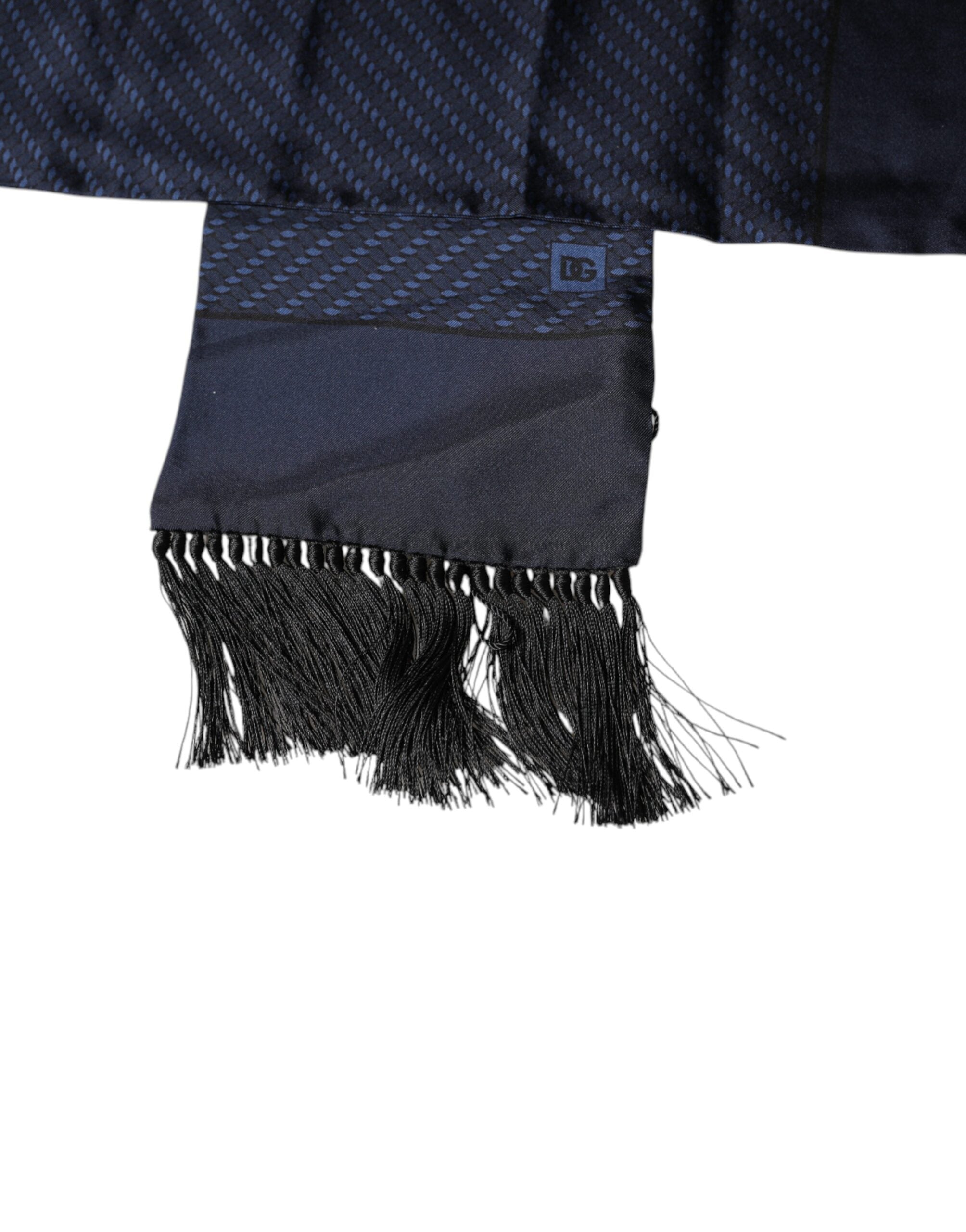 Dolce & Gabbana Mörkblå Fantasy Fringes Halsduk