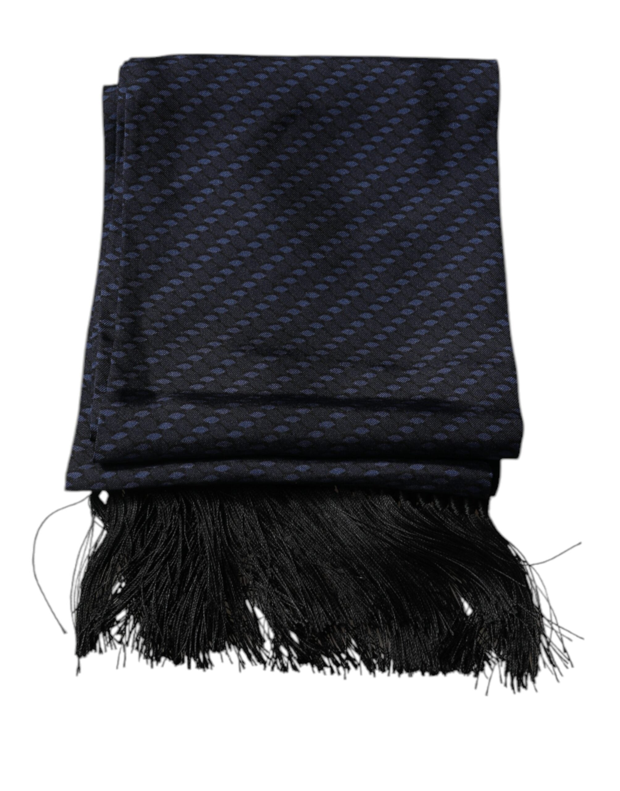Dolce & Gabbana Mörkblå Fantasy Fringes Halsduk